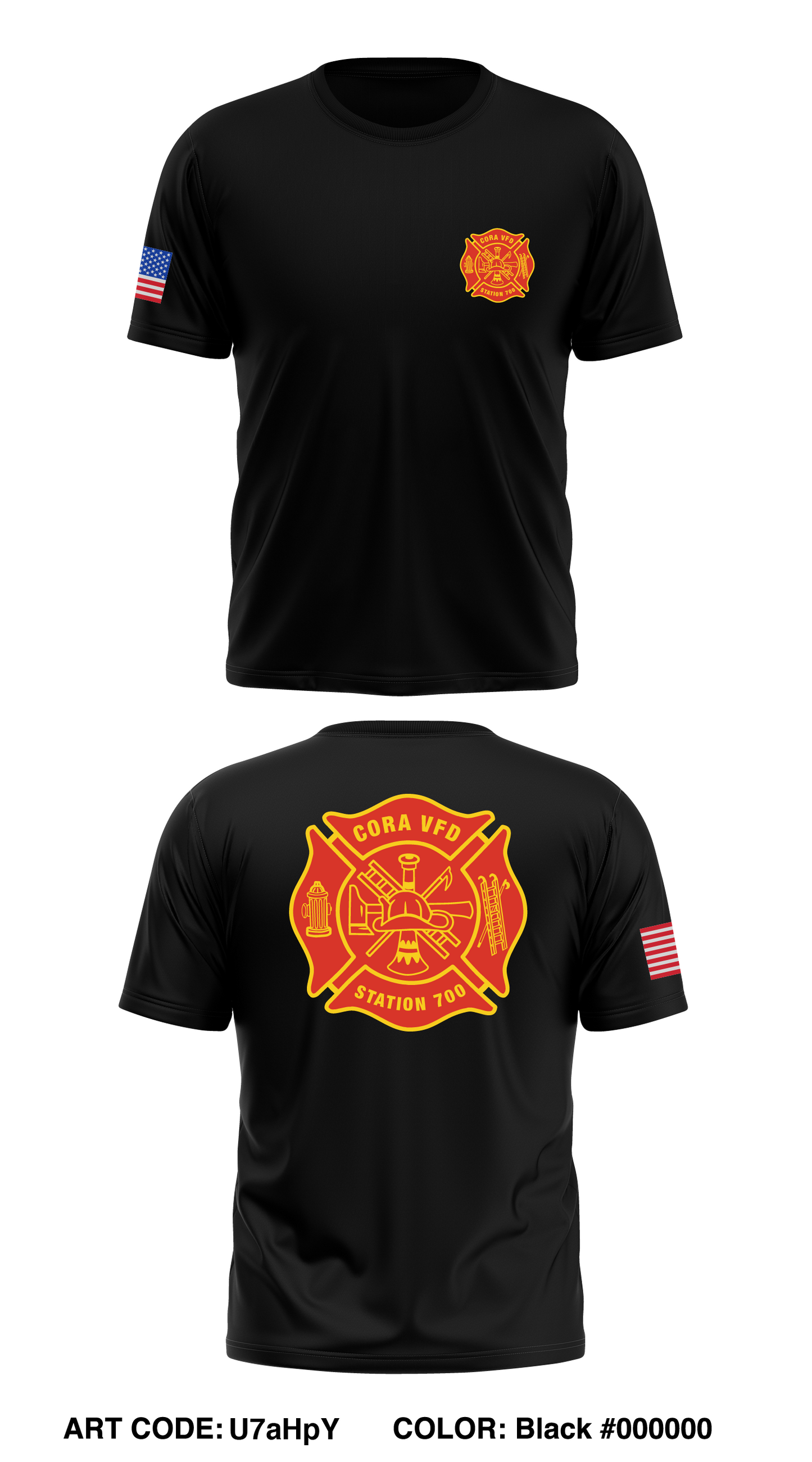 Station 700 Store 1 Core Men's SS Performance Tee - U7aHpY