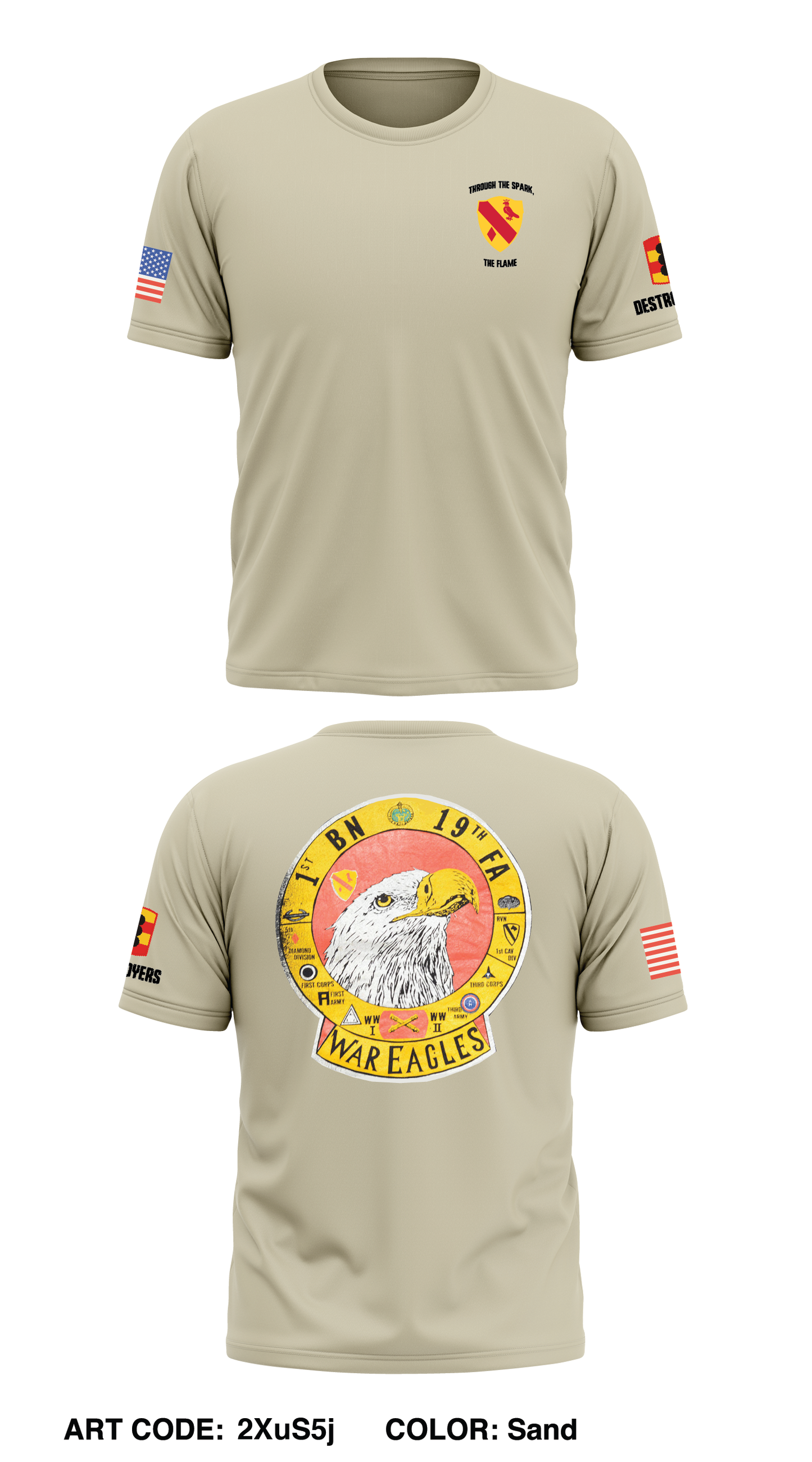 1-19th Field Artillery Battalion Store 1 Core Men's SS Performance Tee - 2XuS5j