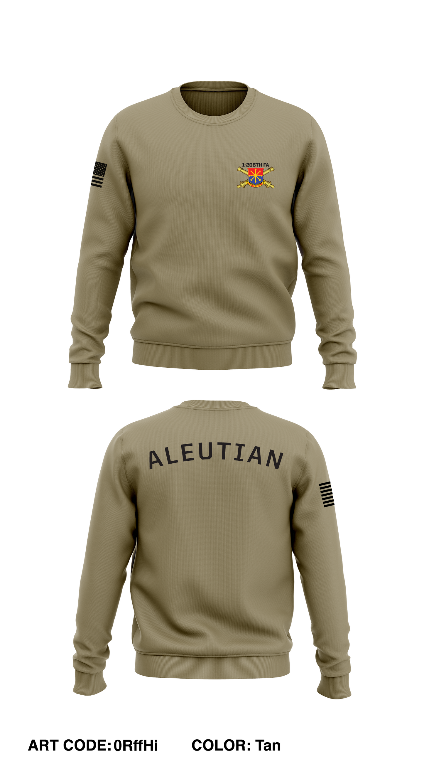 1 BN, 206th FAR Store 1 Core Men's Crewneck Performance Sweatshirt - 0RffHi