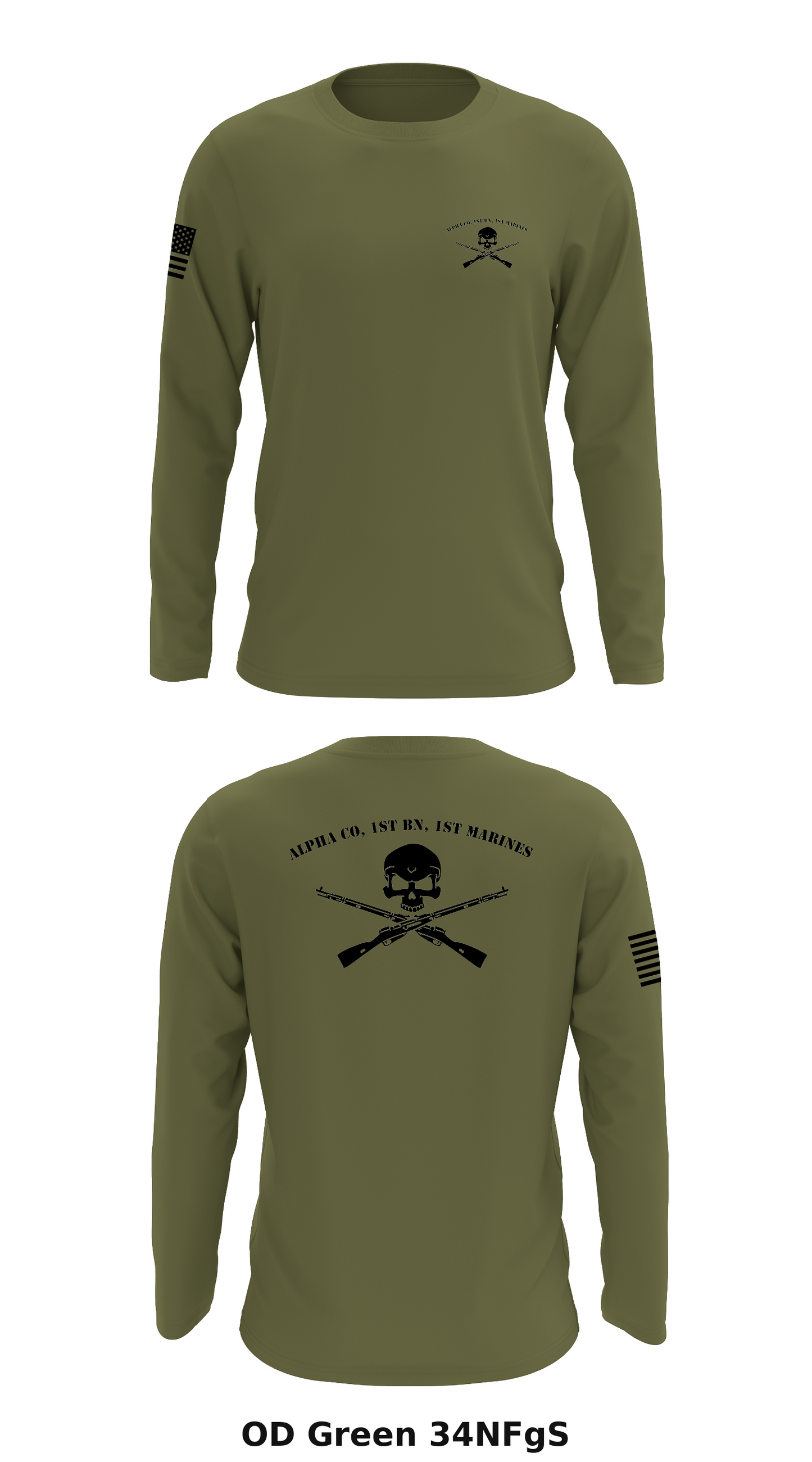 Alpha Co, 1st BN, 1st Marines Store 1 Core Men's LS Performance Tee - 34NFgS