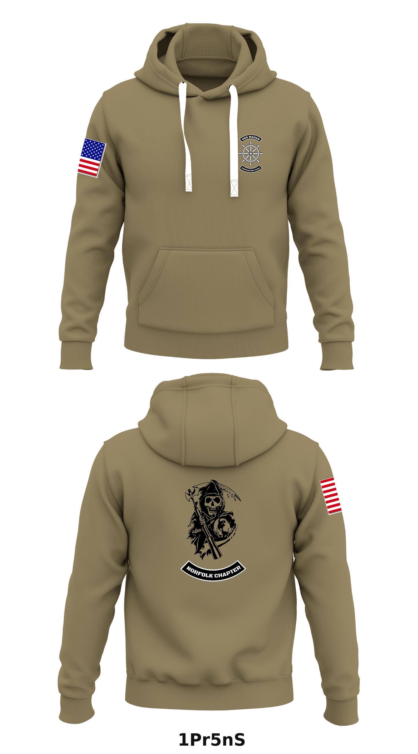 USS MAHAN Navigation Team Store 1 Core Men's Hooded Performance Sweatshirt - 1Pr5nS