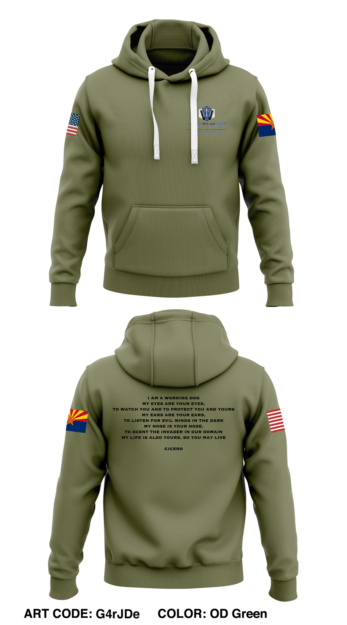 ValorWearUSA Store 1 Core Men's Hooded Performance Sweatshirt - G4rJDe