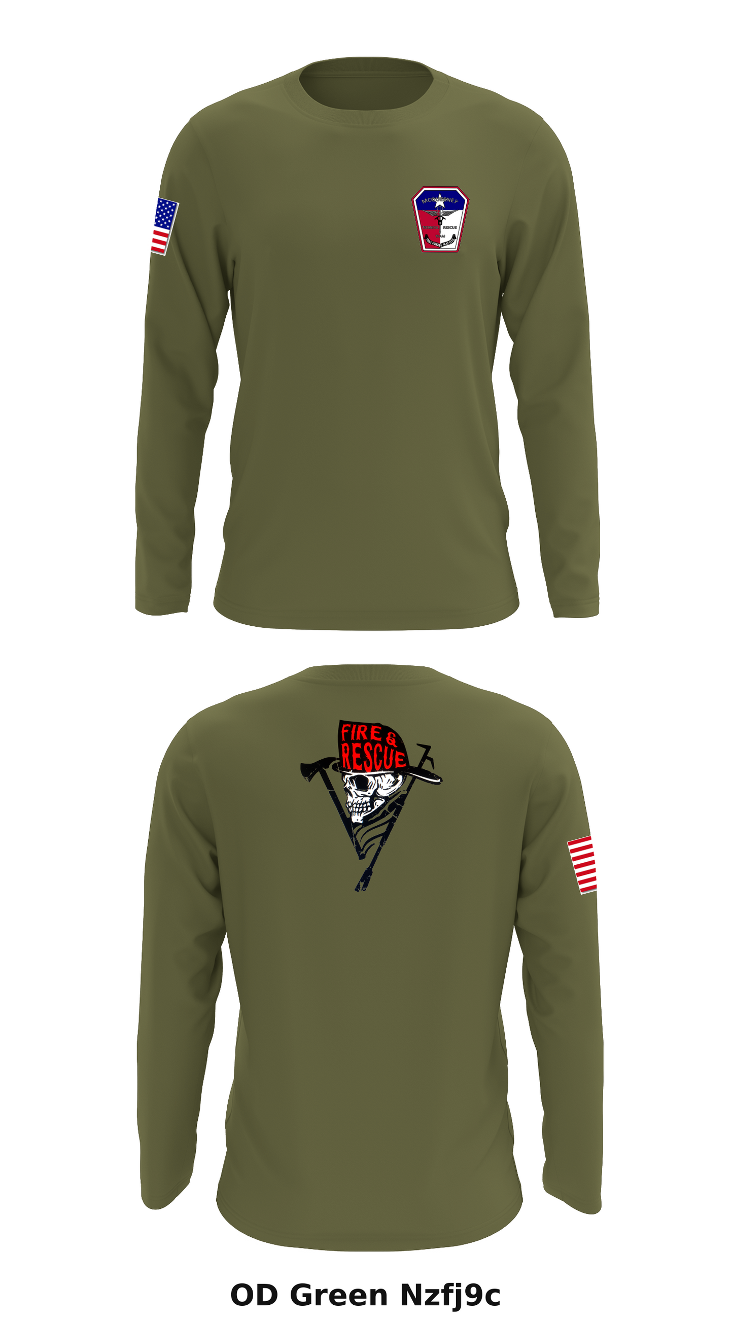Mcqueeney Fire Dept Store 1 Core Men's LS Performance Tee - Nzfj9c