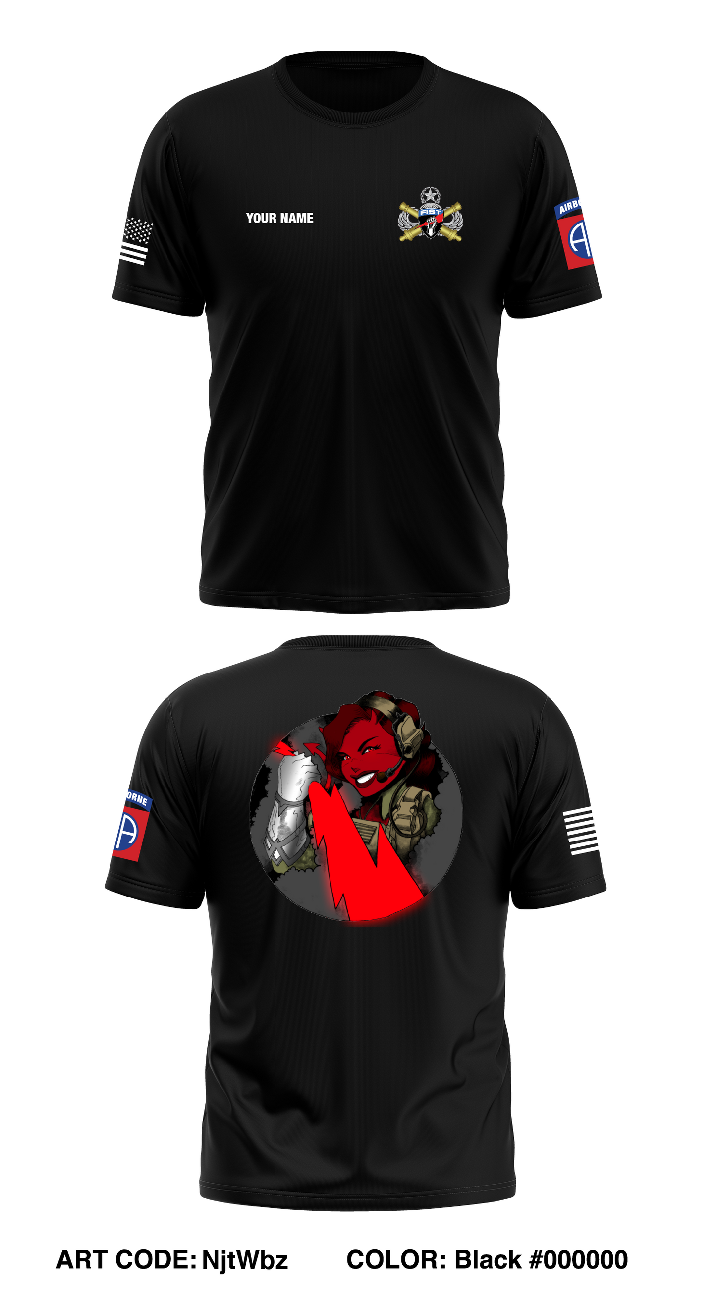 Custom 3-319 AFAR (1-504 PIR Red Devil Fisters) 1BCT, 82nd DIV Store 1 Core Men's SS Performance Tee - NjtWbz
