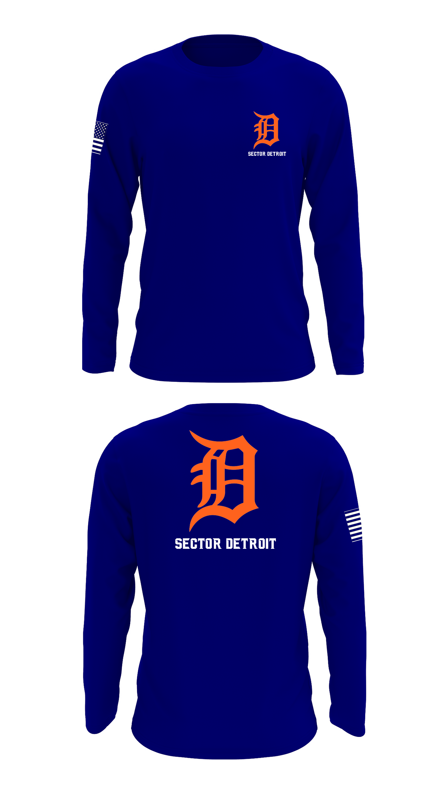 Sector Detroit Store 1 Core Men's LS Performance Tee - 68171381351