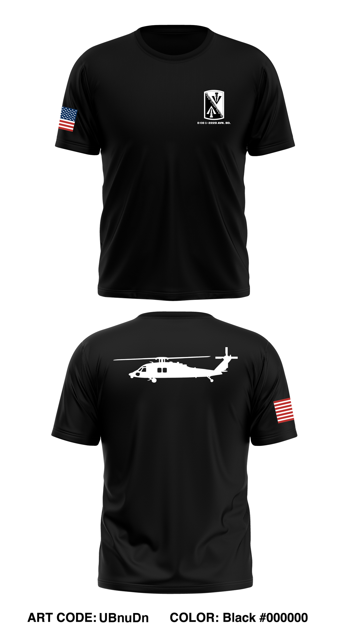D Co 1-222d AVN. BD. Store 1 Core Men's SS Performance Tee - UBnuDn