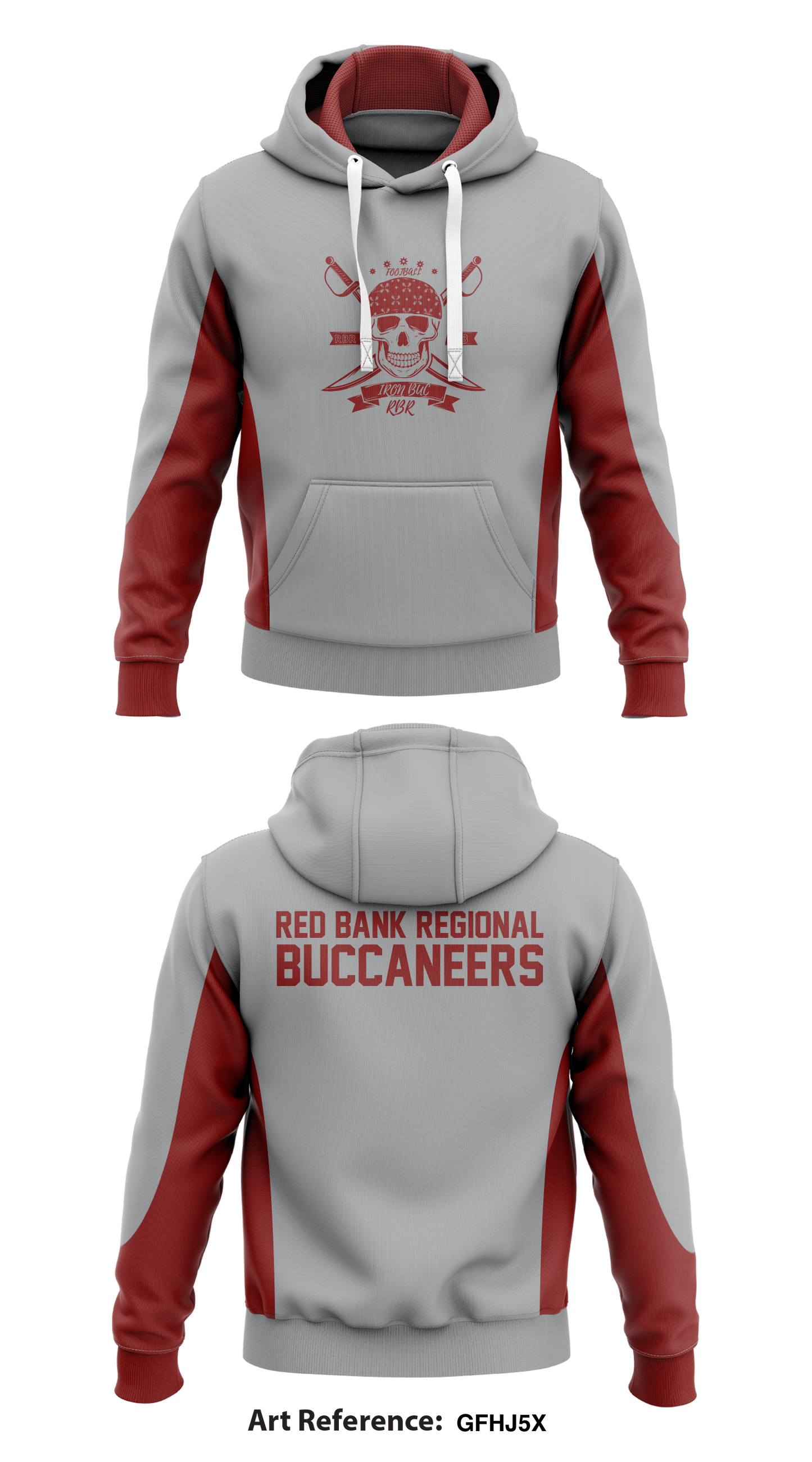 Red Bank Regional Buccaneers Store 1 Core Men's Hooded Performance Sweatshirt - GFHj5x
