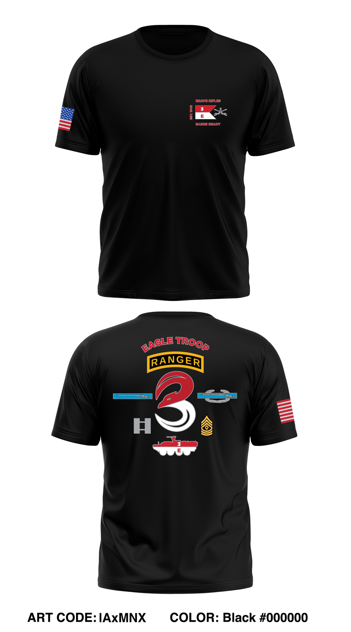 Eagle Troop, 2nd Squadron, 3d Cavalry Regiment Store 1 Core Men's SS Performance Tee - lAxMNX