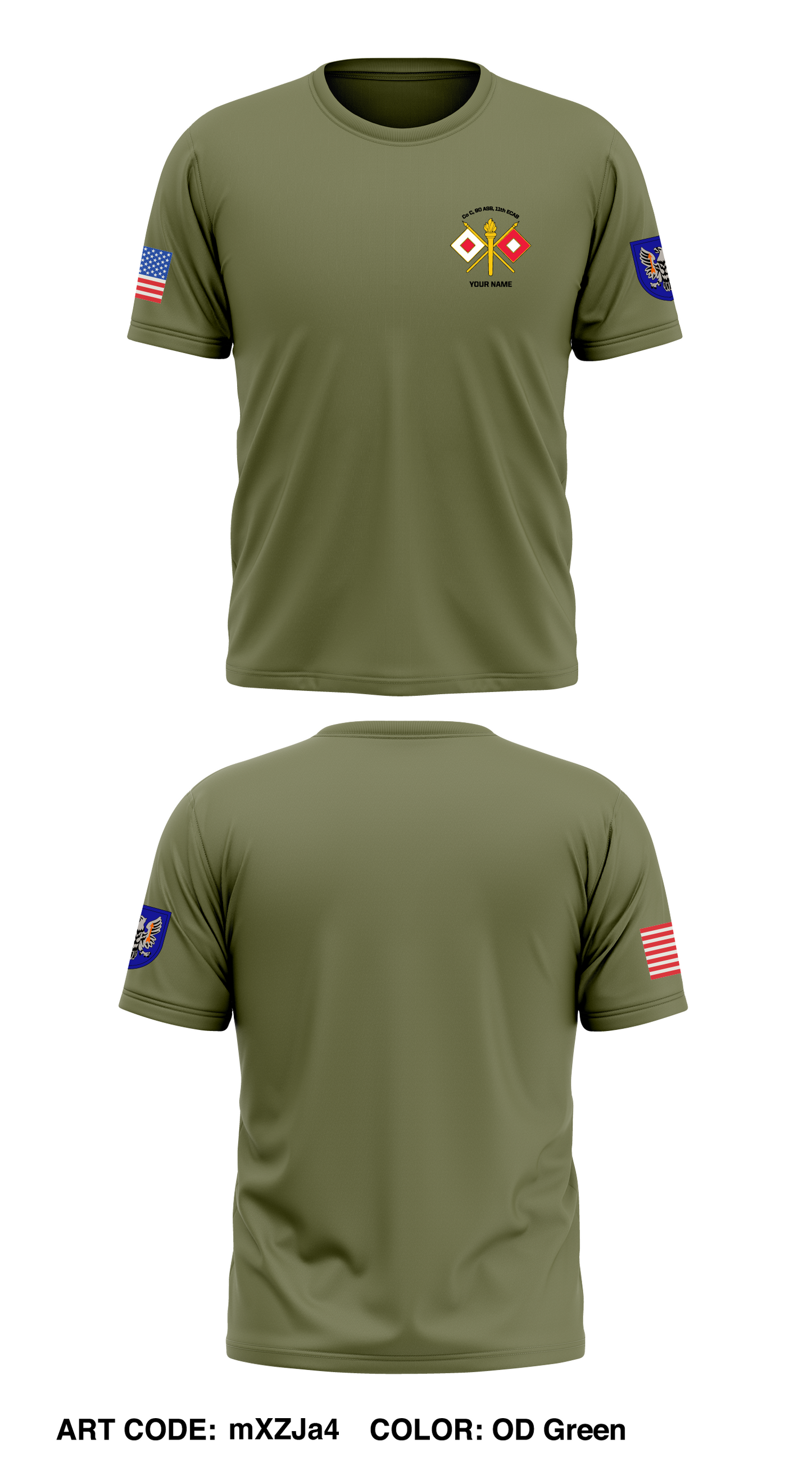 CUSTOM Co C, 90 ASB, 11th ECAB Store 1 Core Men's SS Performance Tee - mXZJa4