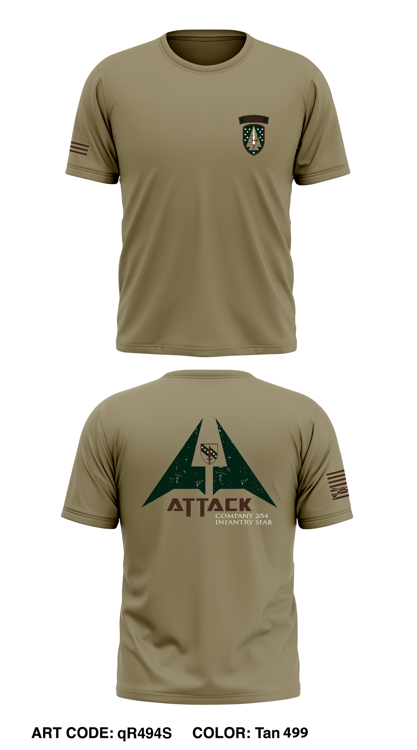 A Co 2/54 SFAB IN Store 1 Core Men's SS Performance Tee - qR494S
