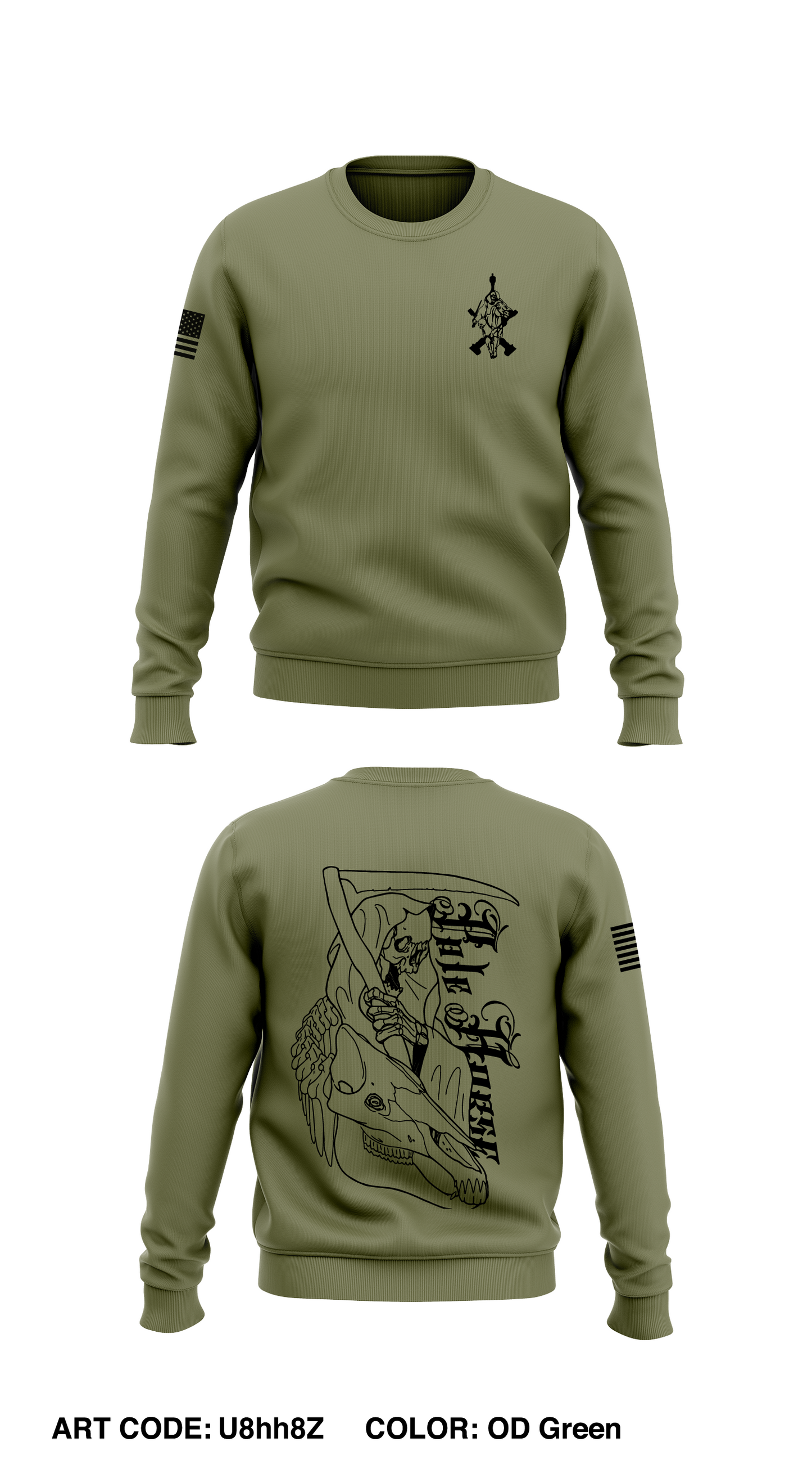 M BTRY, 3 BN, 14TH Marines STORE 1 Core Men's Crewneck Performance Sweatshirt - U8hh8Z