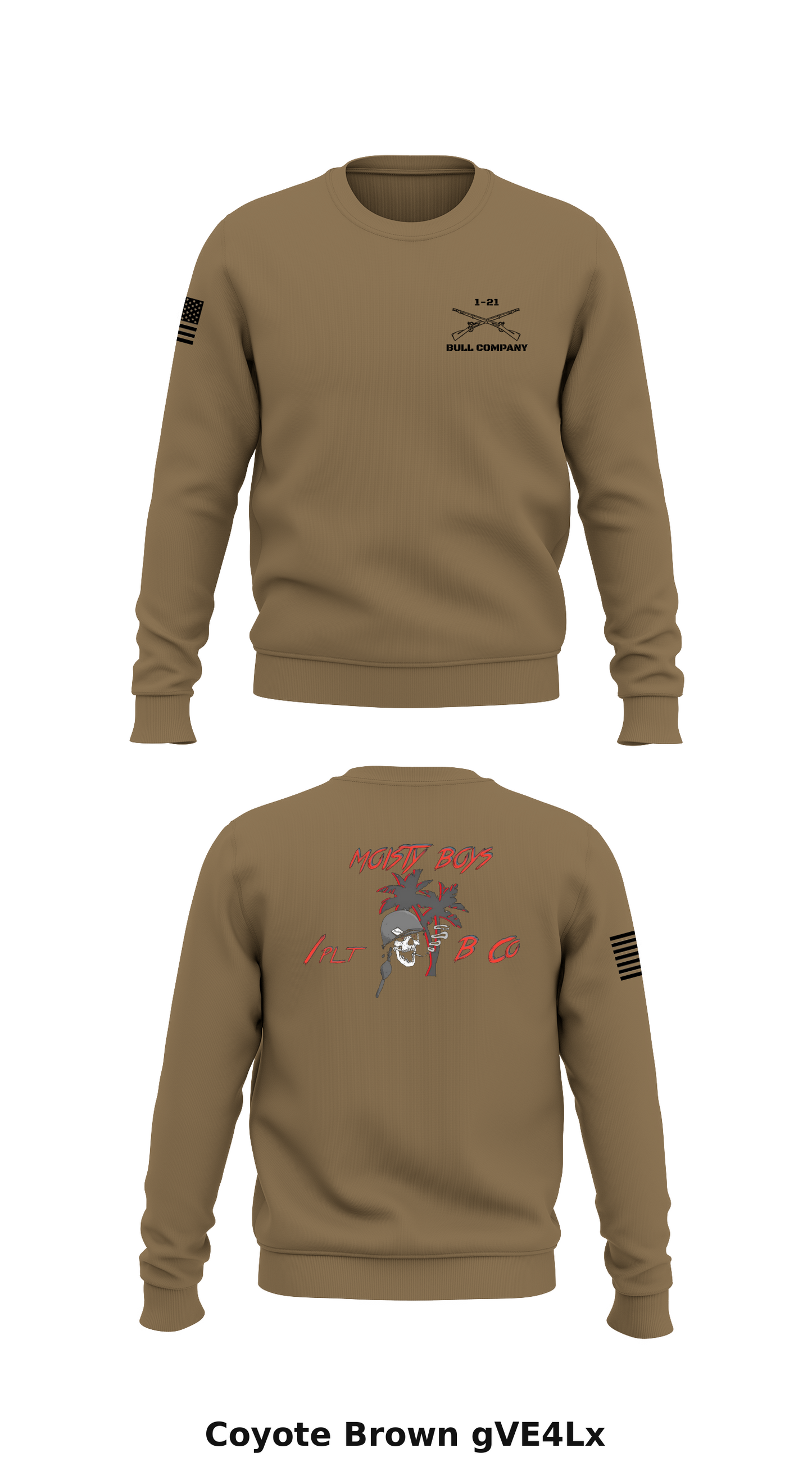 Bull Company, 1-21 IN, 2SBCT, 25ID Store 1 Core Men's Crewneck Performance Sweatshirt - gVE4Lx