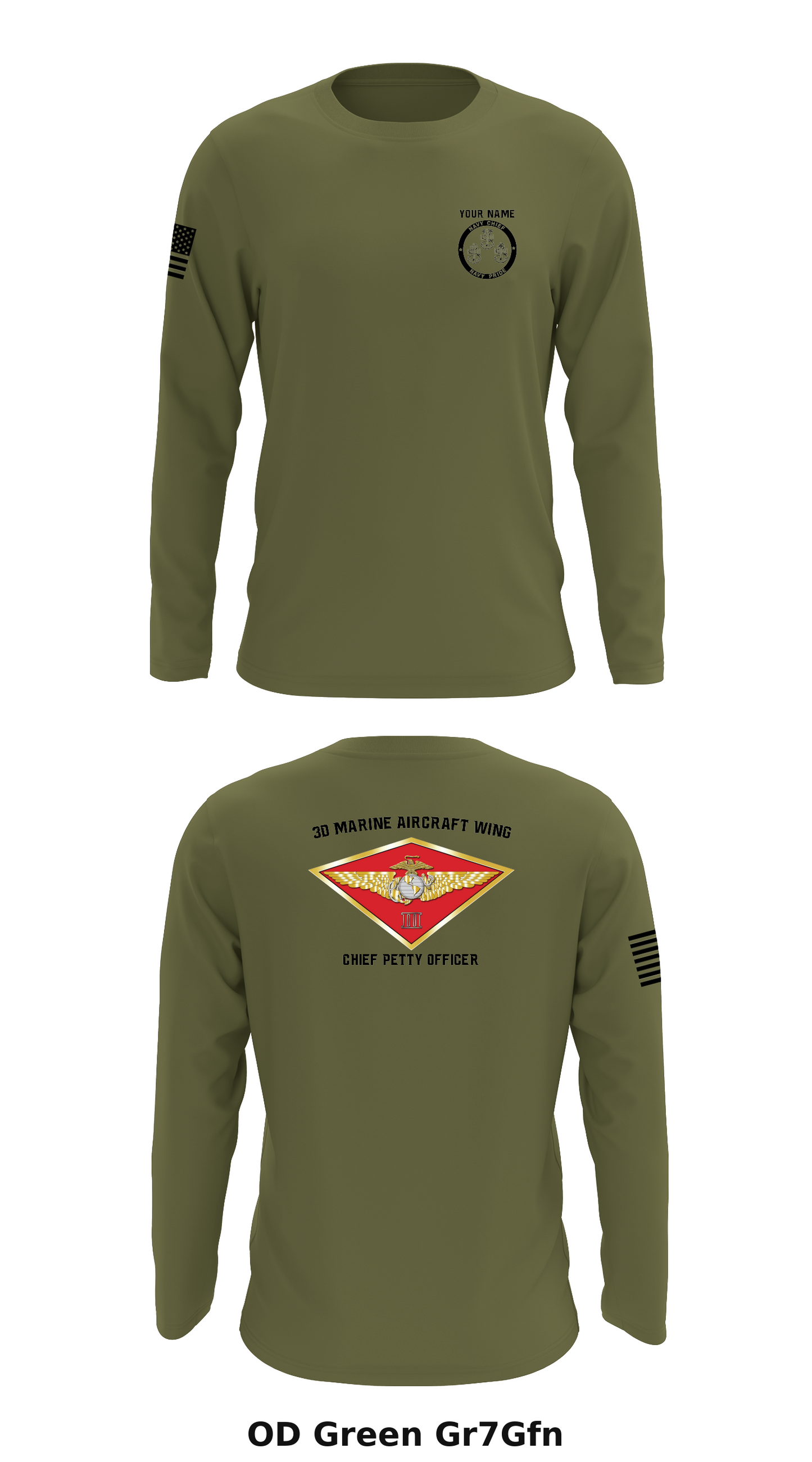 CUSTOM 3D MAW CPO MESS Store 1 Core Men's LS Performance Tee - Gr7Gfn