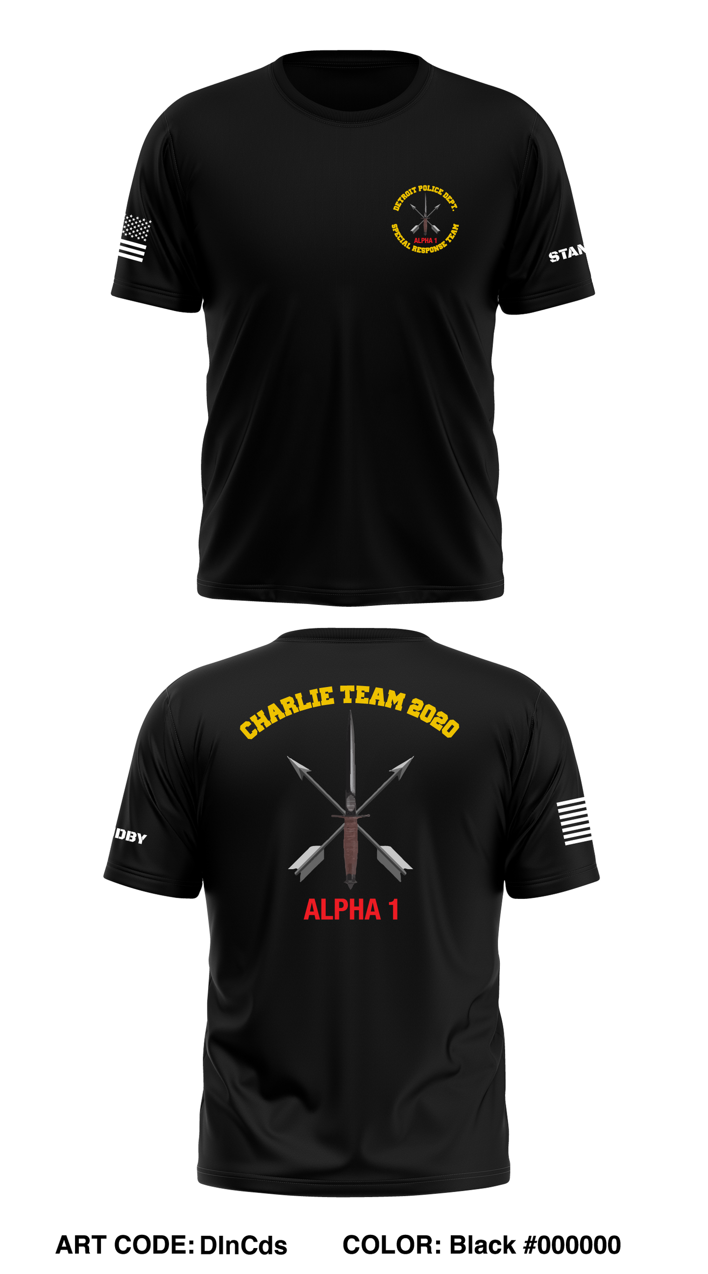 Detroit Police Special Response Team Store 1 Core Men's SS Performance Tee - DInCds