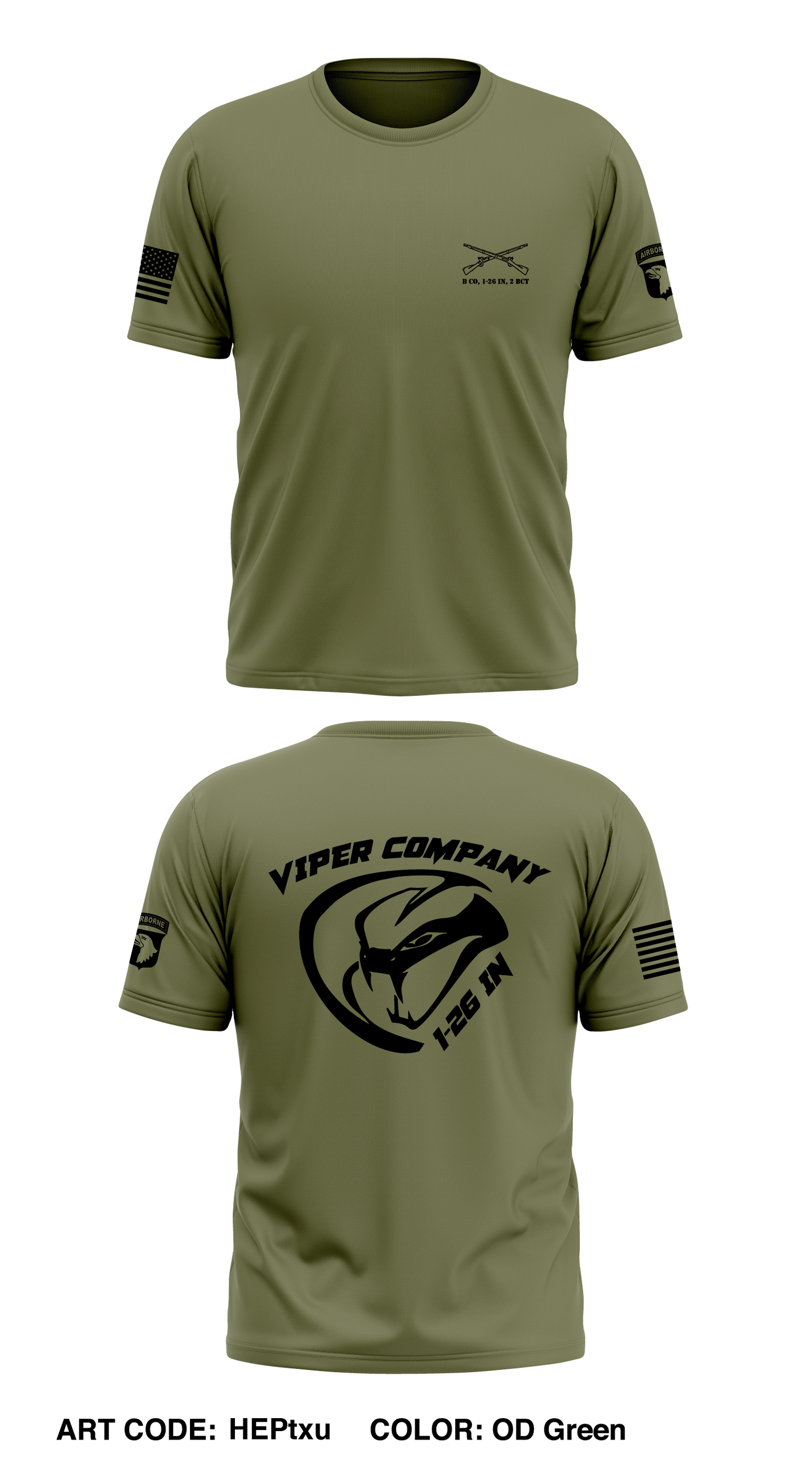 B Co, 1-26 IN, 2 BCT Store 1 Core Men's SS Performance Tee - HEPtxu