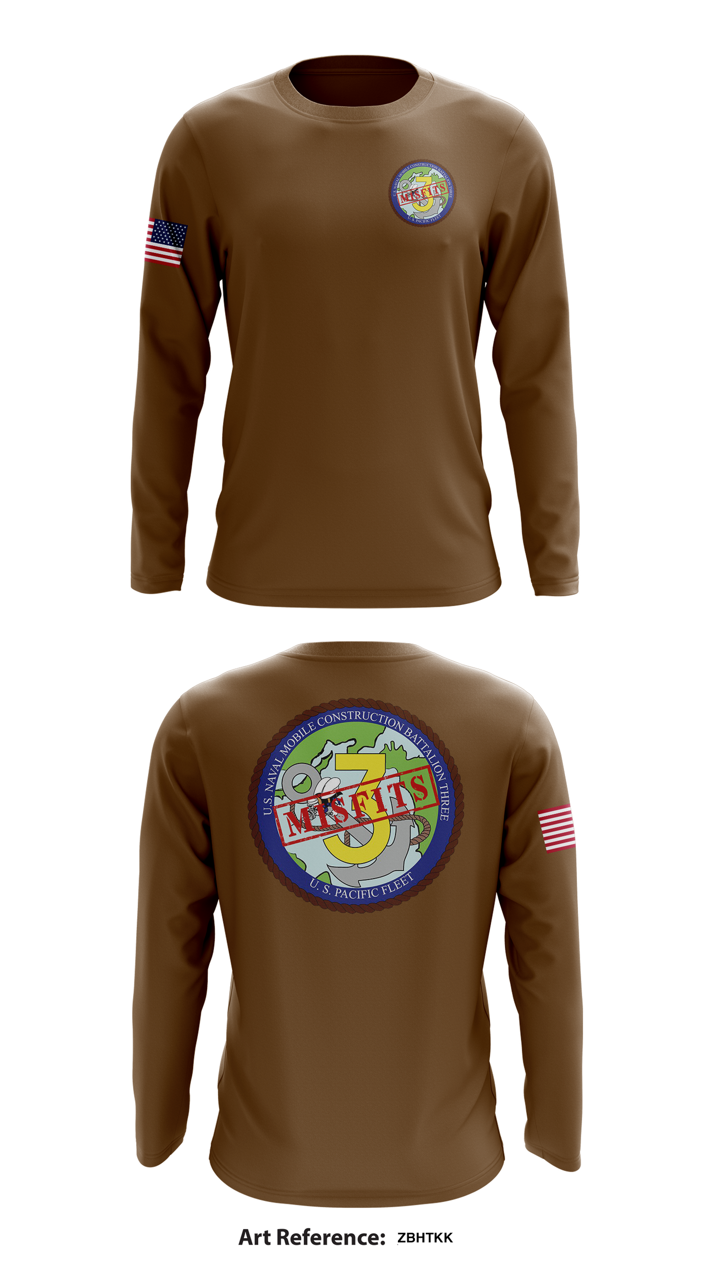 Seabees Store 1 Core Men's LS Performance Tee - Zbhtkk