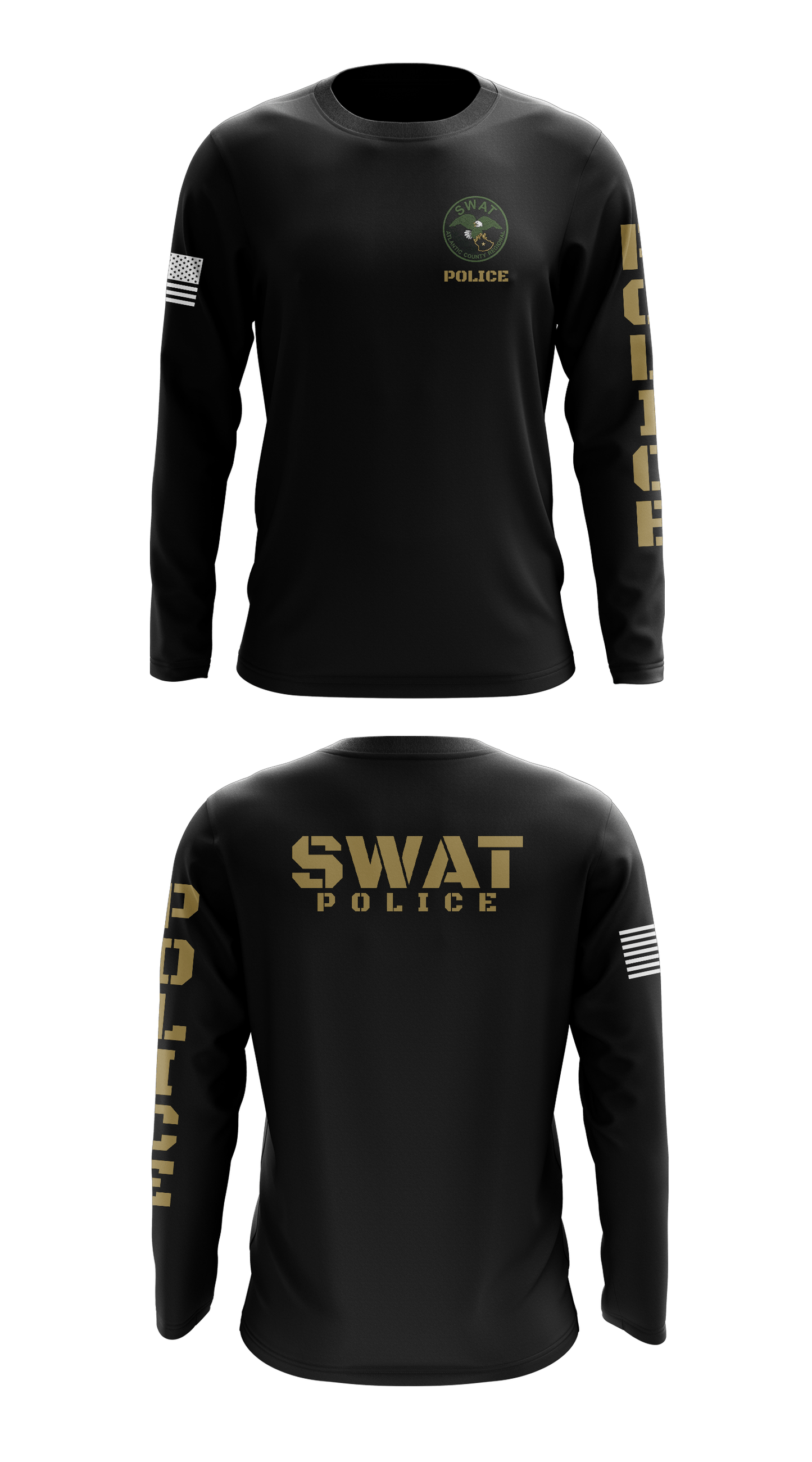 Atlantic County SWAT Store 1 Core Men's LS Performance Tee - PwqaQt