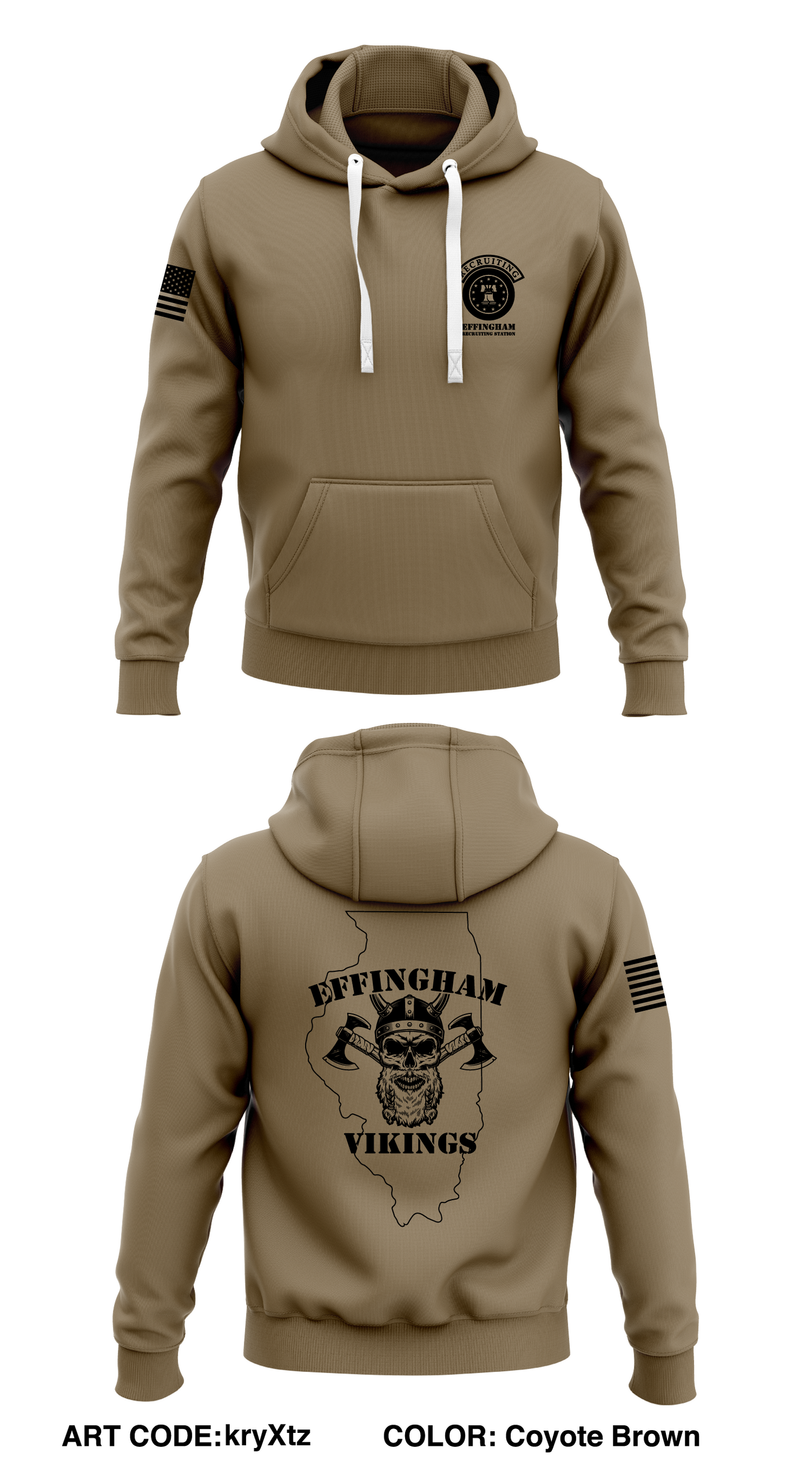 Effingham Recruiting Station 5H4F Store 1 Core Men's Hooded Performance Sweatshirt - kryXtz