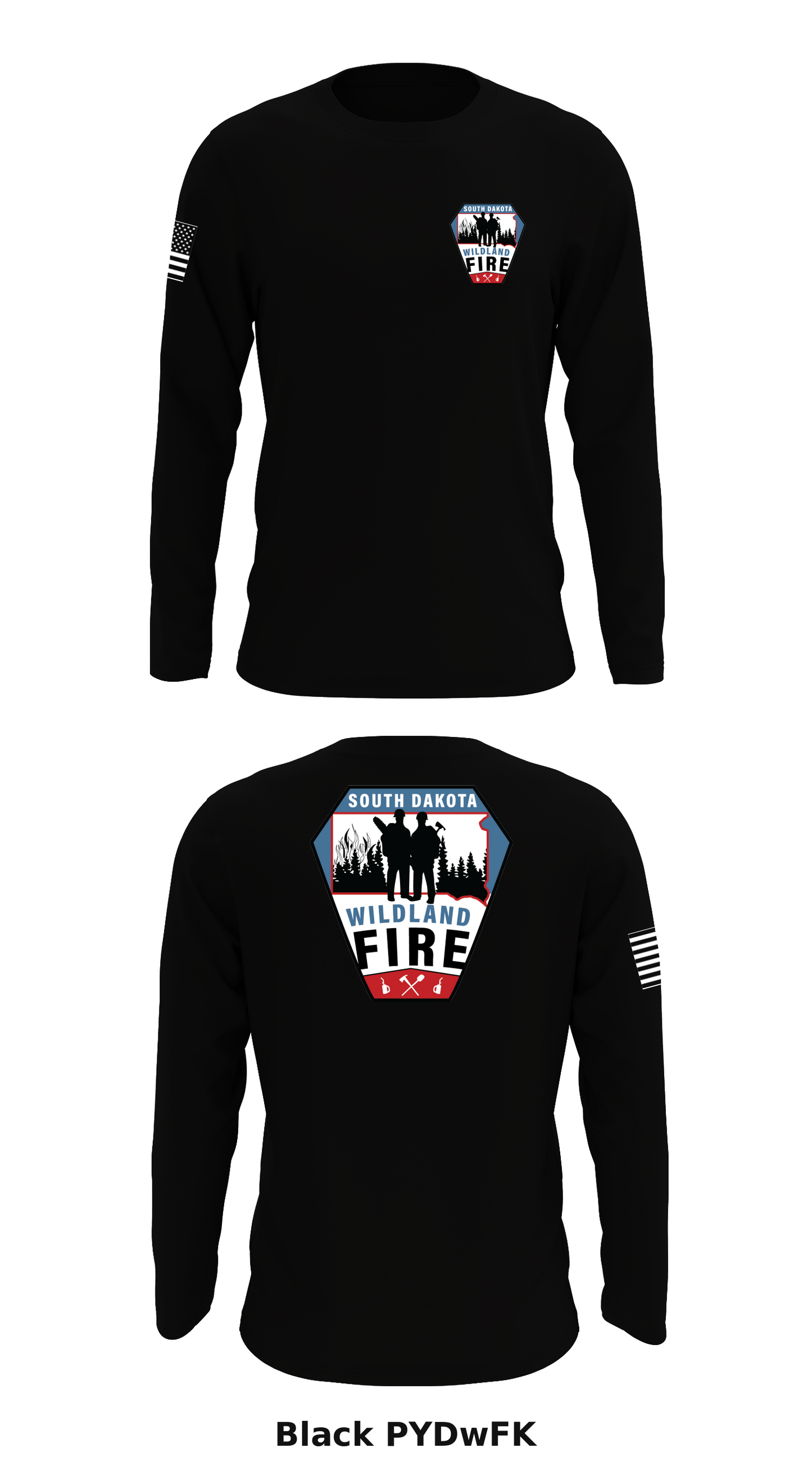 South Dakota Wildland Fire Store 1 Core Men's LS Performance Tee - PYDwFK