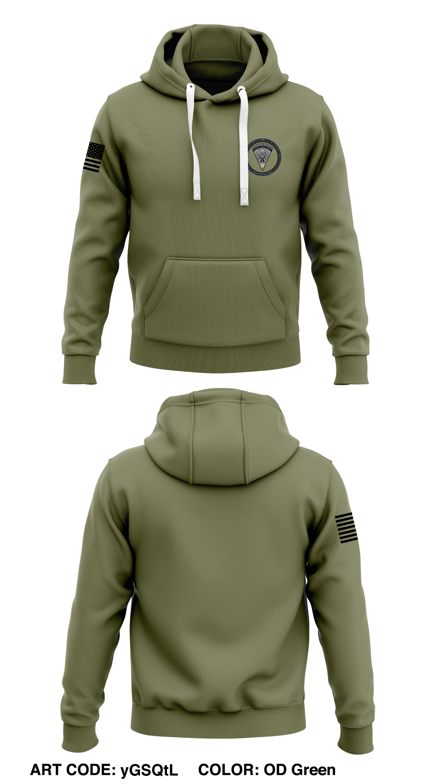 Gloucester County High Intensity Drug Trafficking Area TF - OD Green Store 1 Core Men's Hooded Performance Sweatshirt - yGSQtL