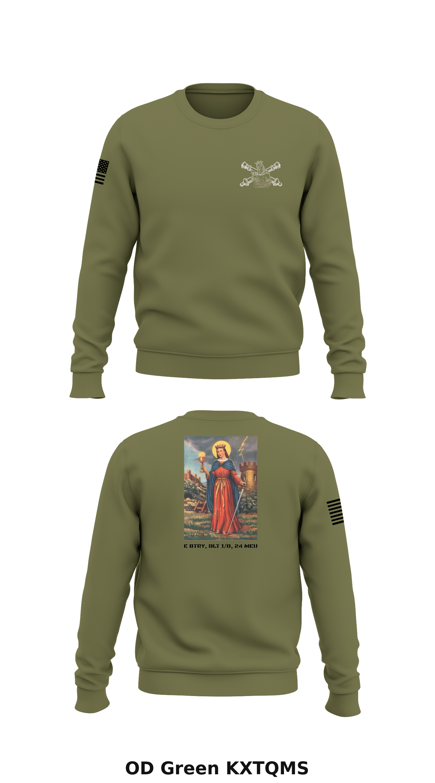 E Btry, BLT 1/8, 24 MEU Store 1 Core Men's Crewneck Performance Sweatshirt - KXTQMS