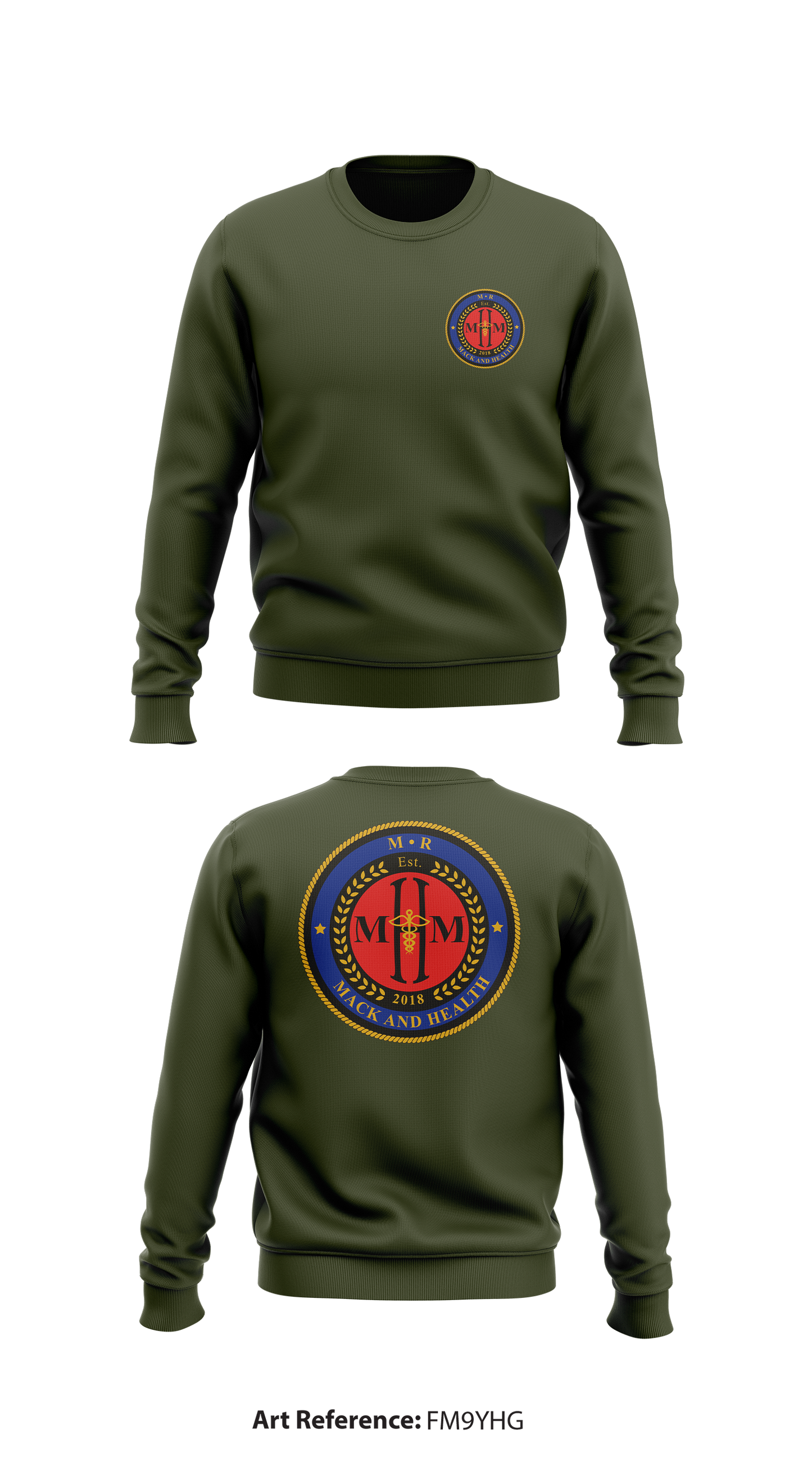 M.R. Mack & Health Store 1 Core Men's Crewneck Performance Sweatshirt - fM9yHg