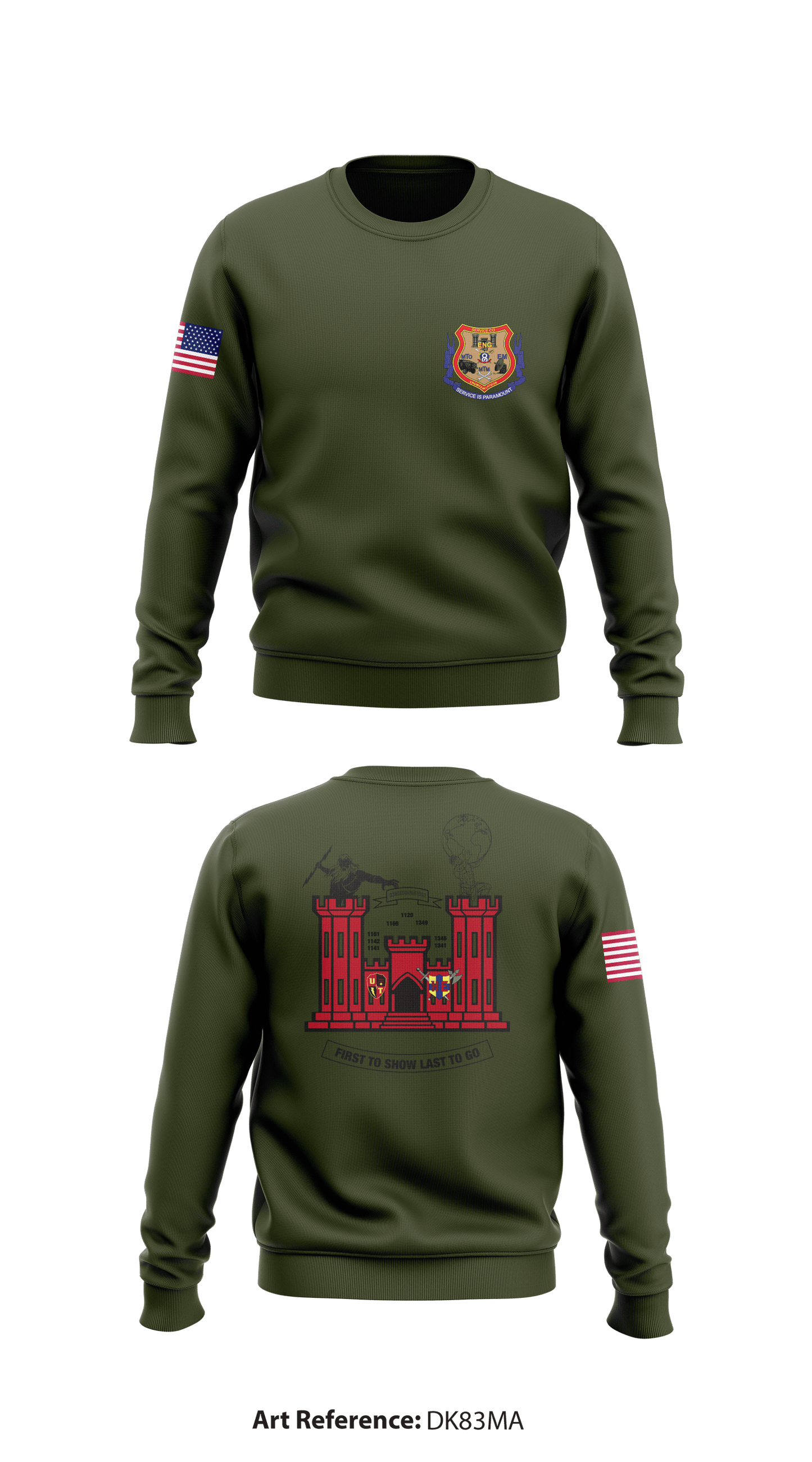 Engineer Platoon Store 1 Core Men's Crewneck Performance Sweatshirt - Dk83ma