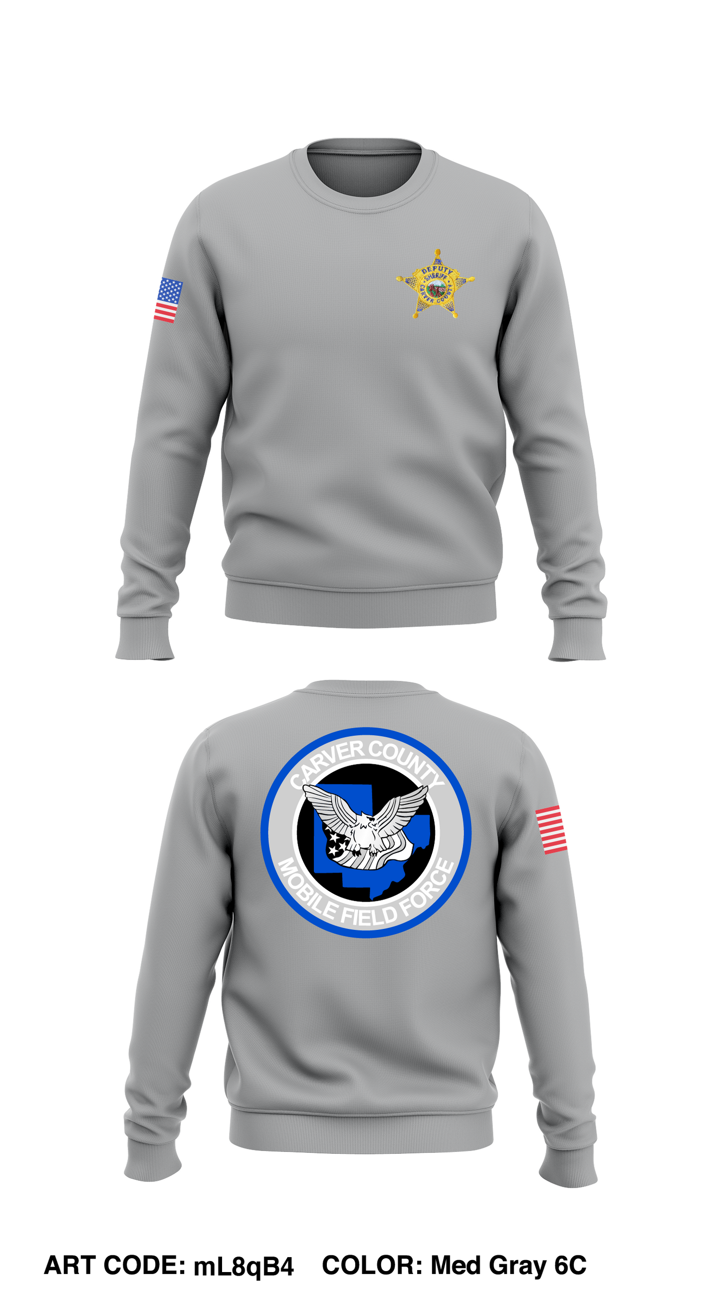 Carver County Mobile Field Force Store 1 Core Men's Crewneck Performance Sweatshirt - mL8qB4