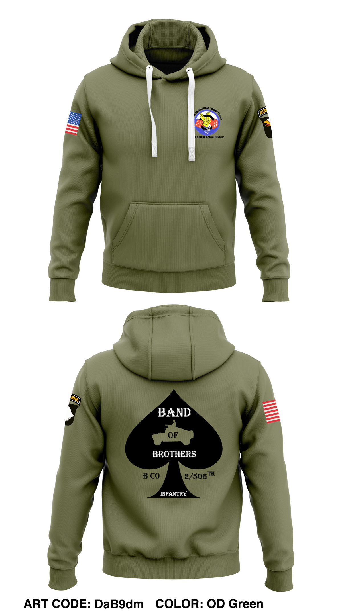 B co 2/56th Reunion Store 1 Core Men's Hooded Performance Sweatshirt - DaB9dm