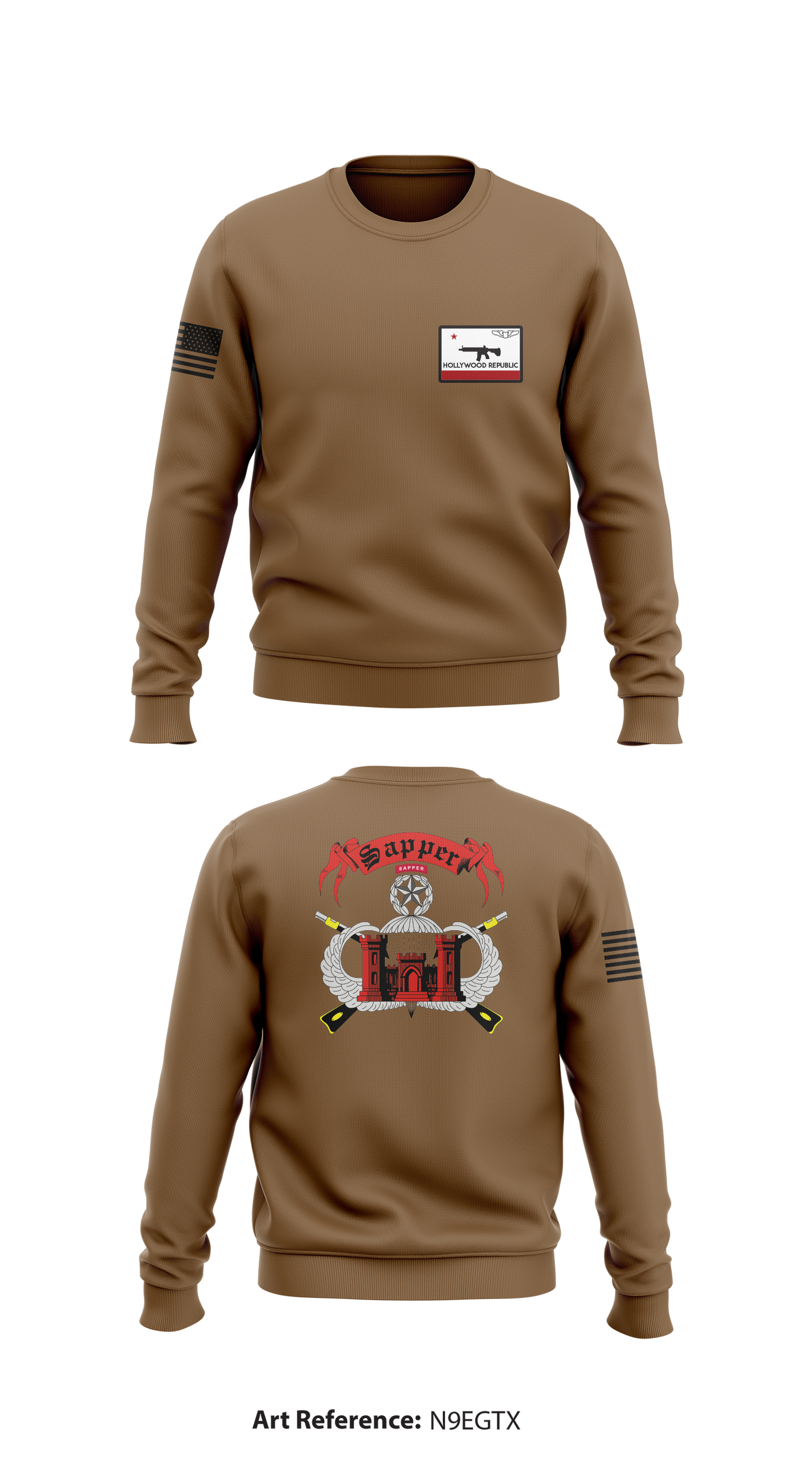 Hollywood powder co Store 1 Core Men's Crewneck Performance Sweatshirt - n9eGTx