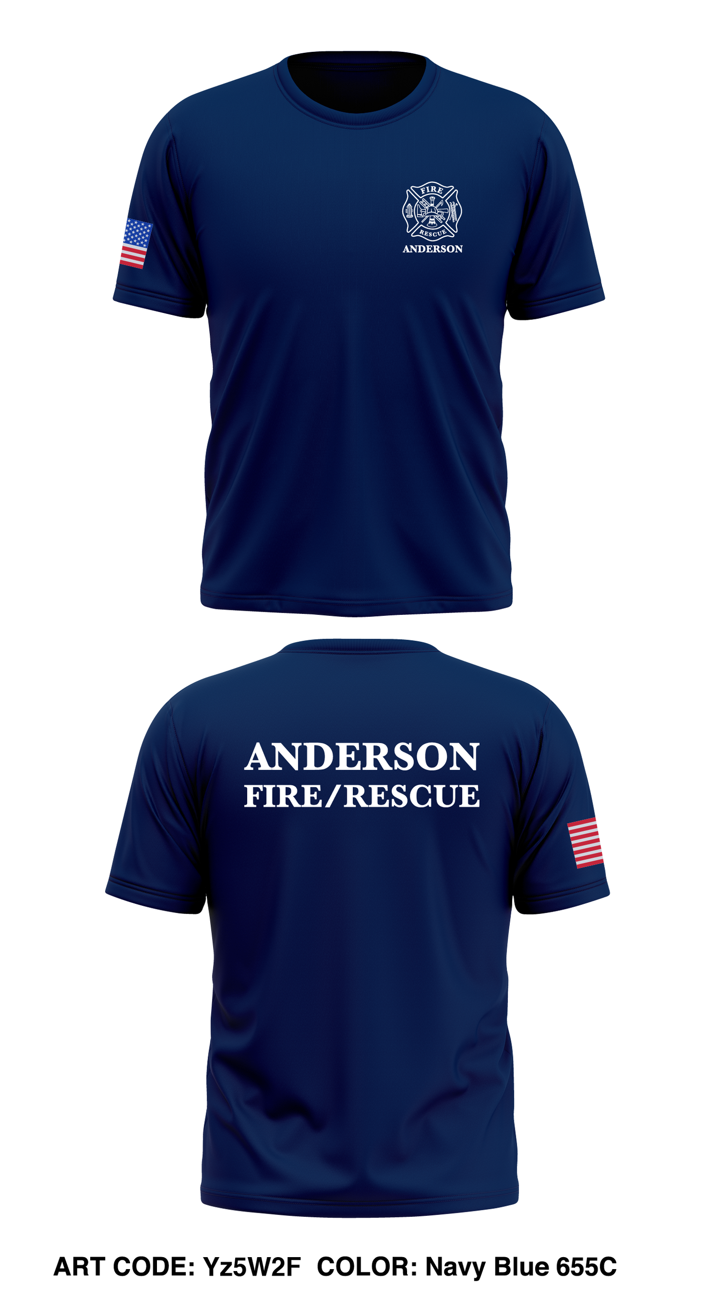 Anderson Fire/Rescue Store 1 Core Men's SS Performance Tee - Yz5W2F