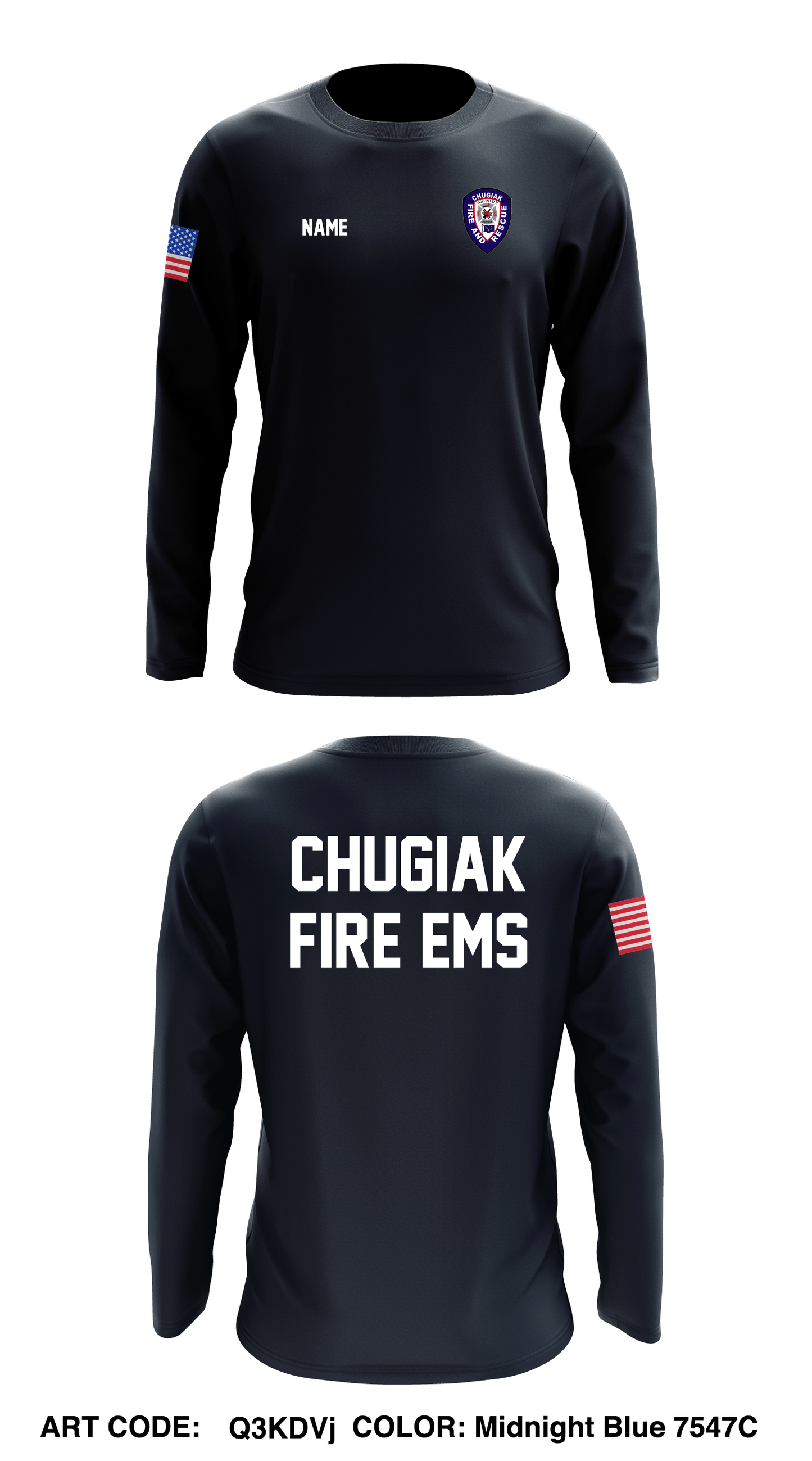 CUSTOM - Chugiak Fire and Rescue Department Store 1 Core Men's LS Performance Tee - Q3KDVj
