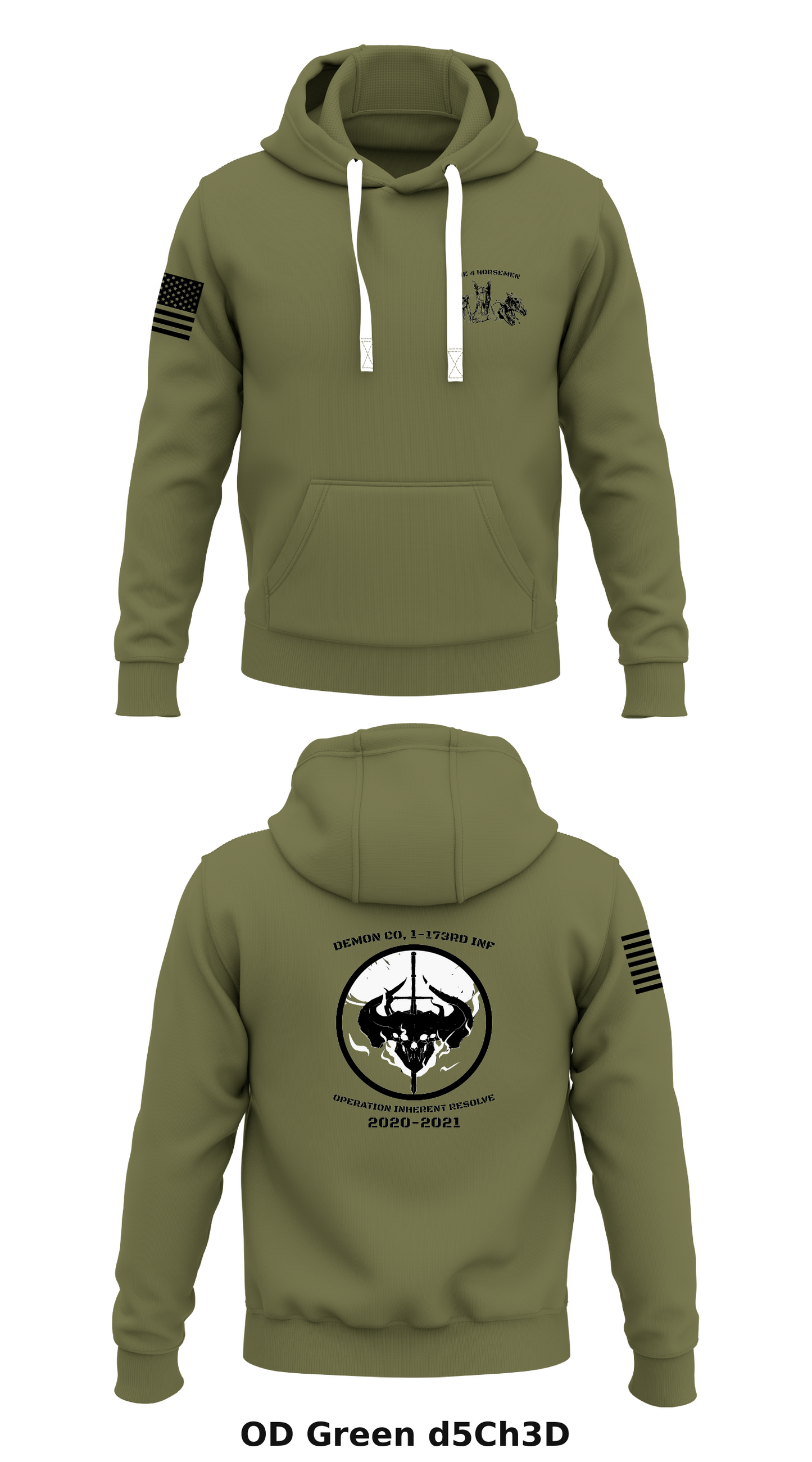 D CO 1-173 INF Store 1 Core Men's Hooded Performance Sweatshirt - d5Ch3D