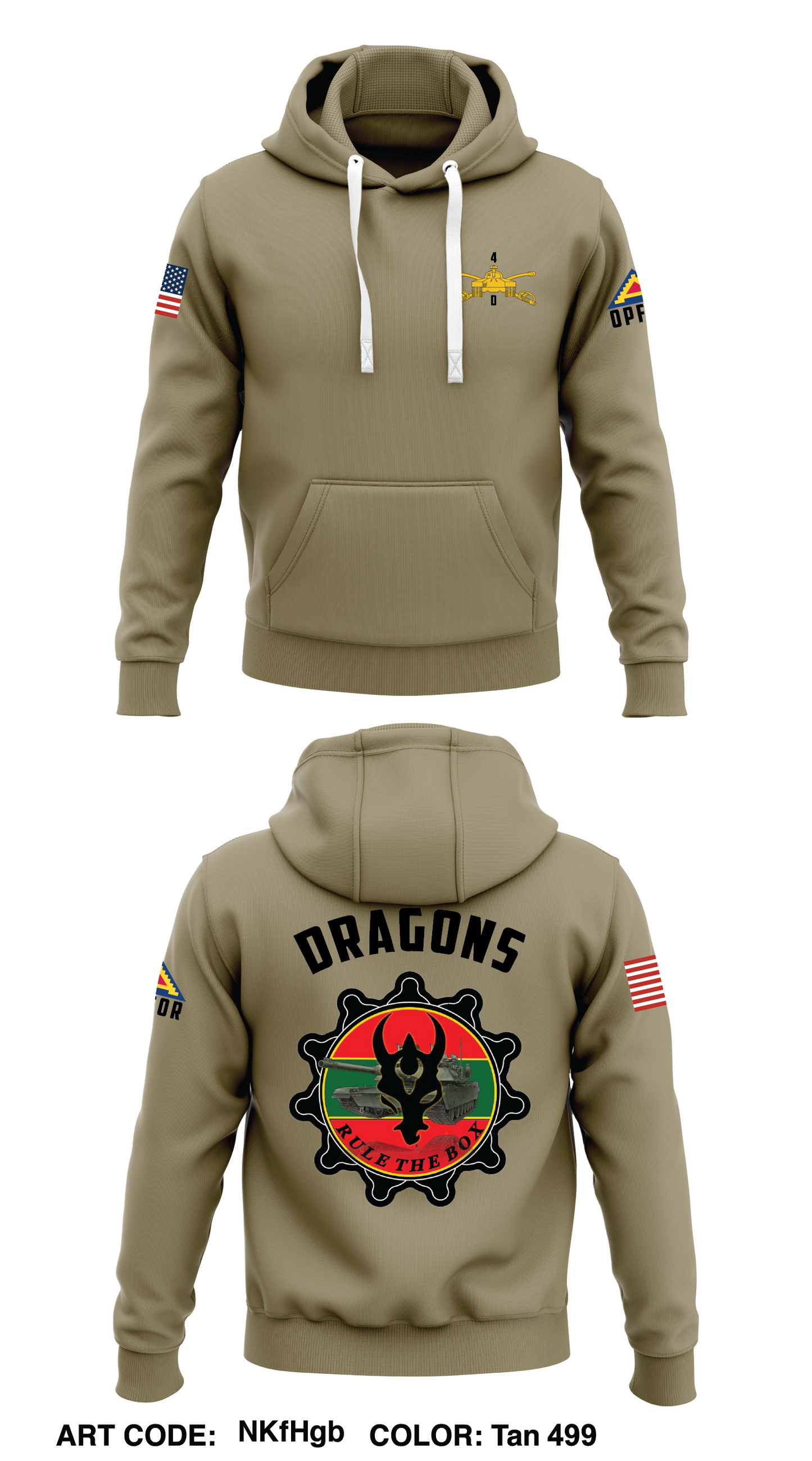 D Co, 1-4 IN REGT Store 1 Core Men's Hooded Performance Sweatshirt - NKfHgb