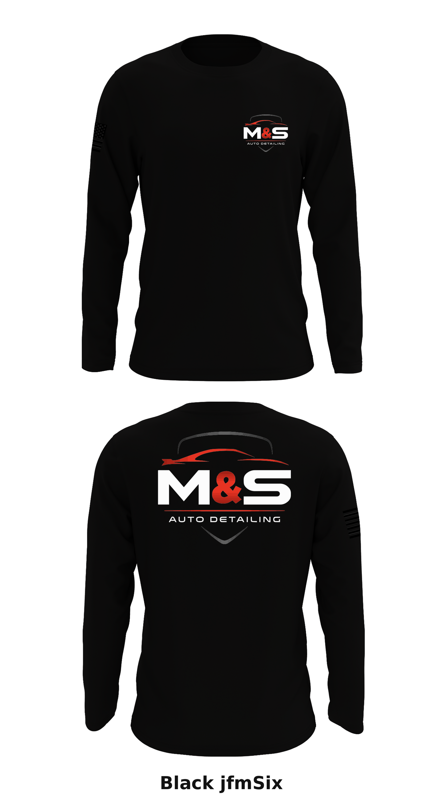 M&S Auto Detailing Store 1 Core Men's LS Performance Tee - jfmSix