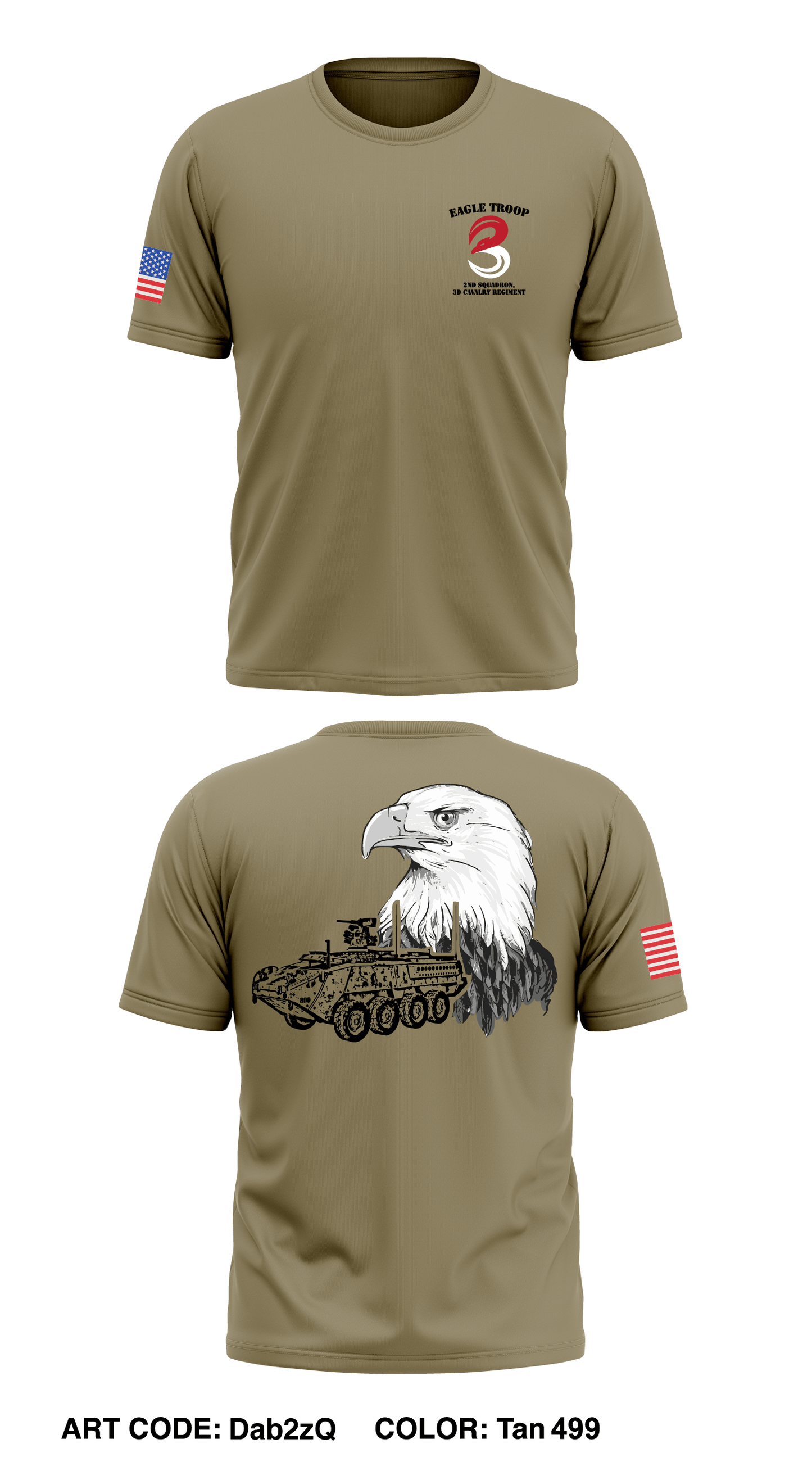 Eagle Troop, 2nd Squadron, 3d Cavalry Regiment Store 1 Core Men's SS Performance Tee - Dab2zQ