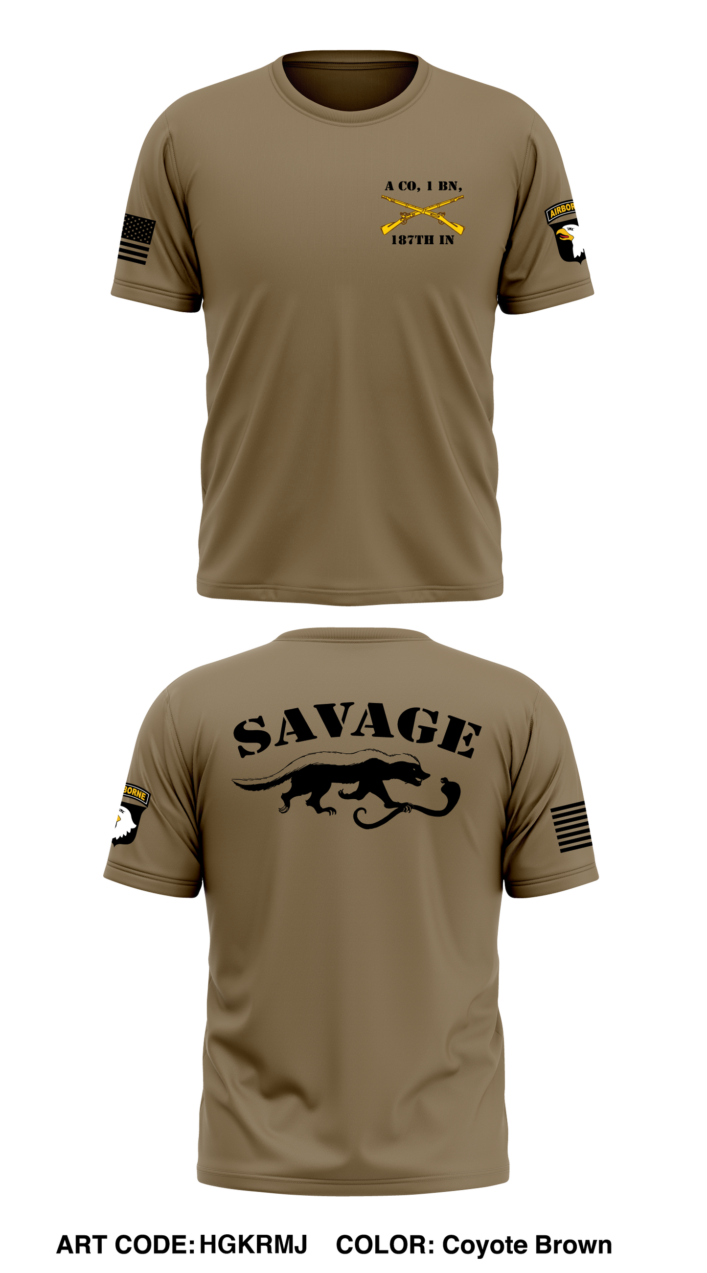 A Co, 1 BN, 187th IN Store 1 Core Men's SS Performance Tee - HGKRMJ