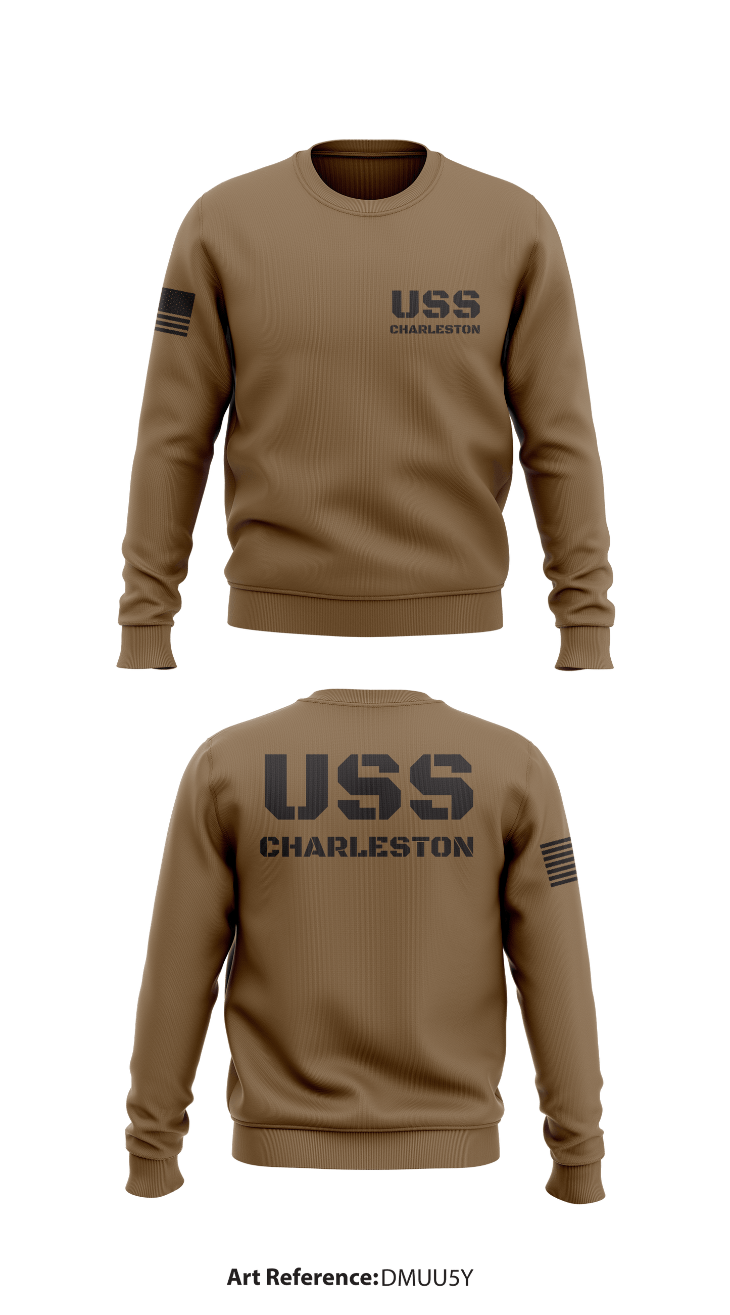 USS CHARLESTON Store 1 Core Men's Crewneck Performance Sweatshirt - DMUu5y