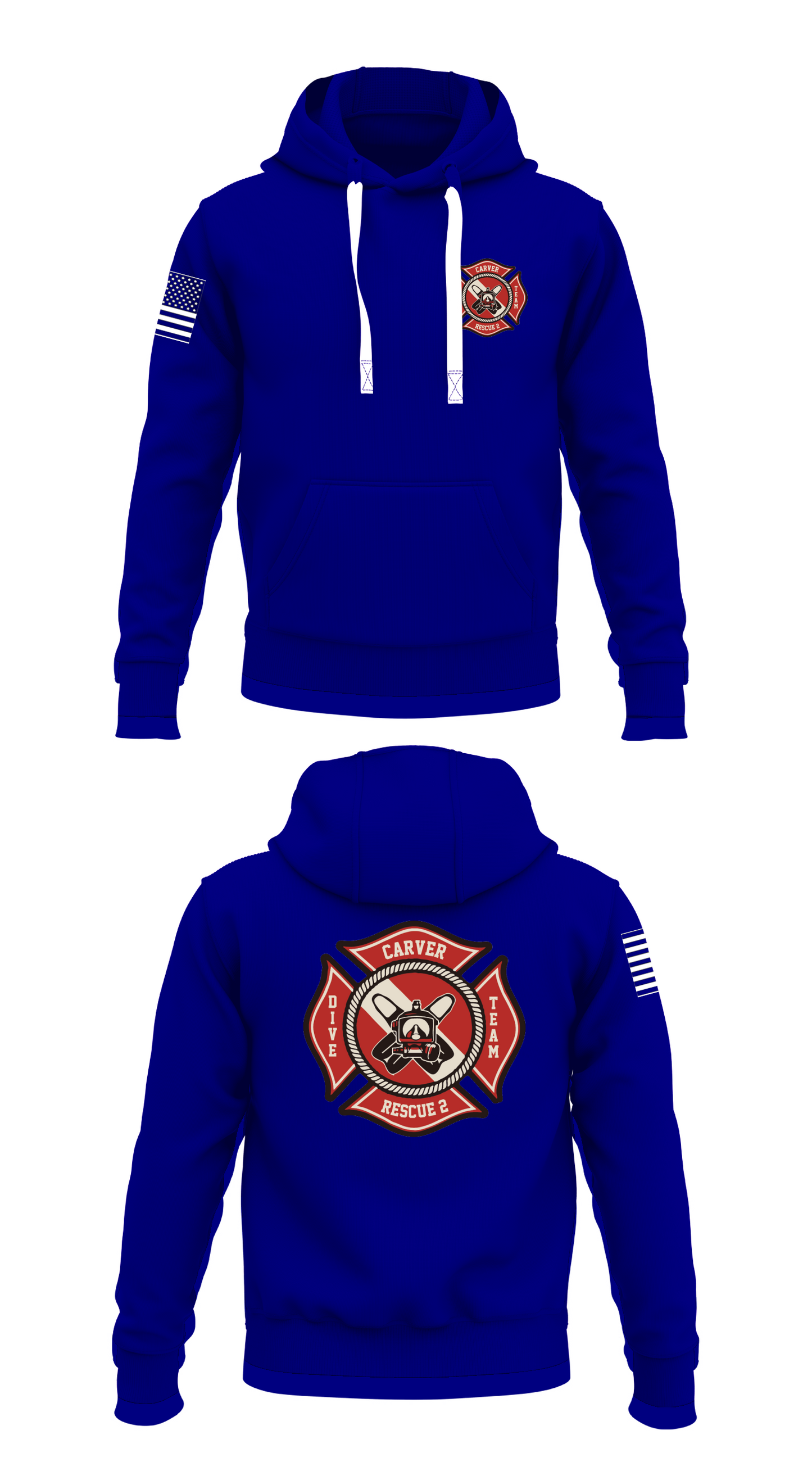 Carver Fire Dive Team Store 1 Core Men's Hooded Performance Sweatshirt - 78639878611