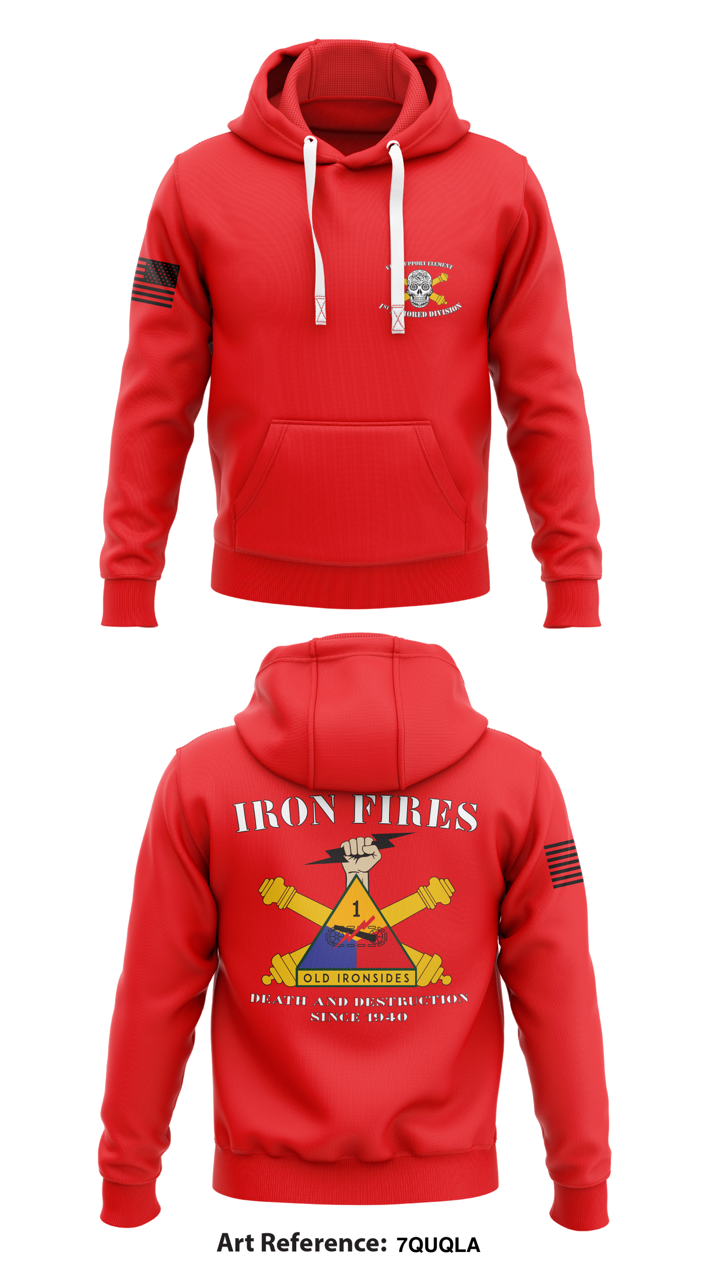 1st Armored Division Fire Support Element Store 1 Core Men's Hooded Performance Sweatshirt - 7QUQLa