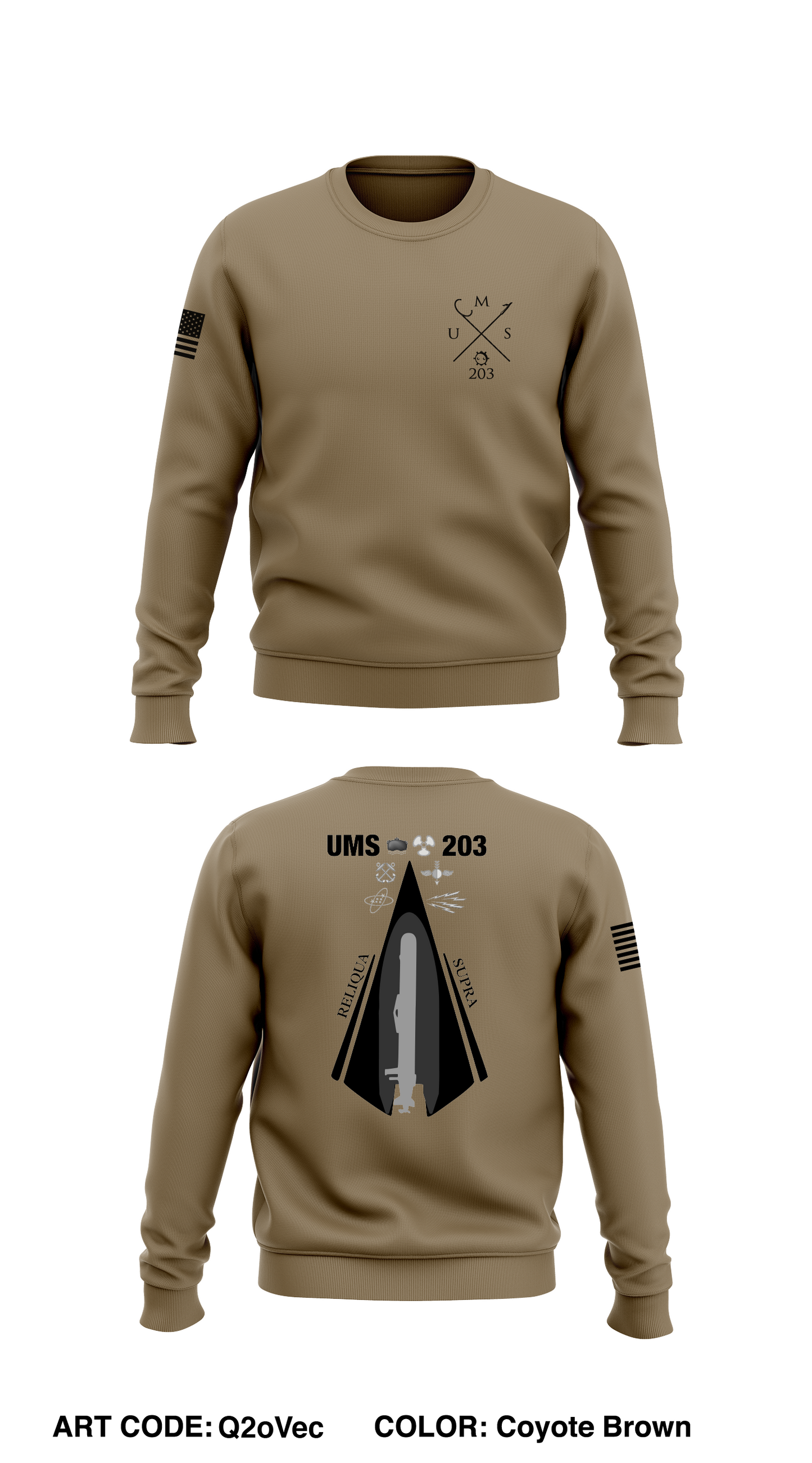 UMS 203 Store 1 Core Men's Crewneck Performance Sweatshirt - Q2oVec