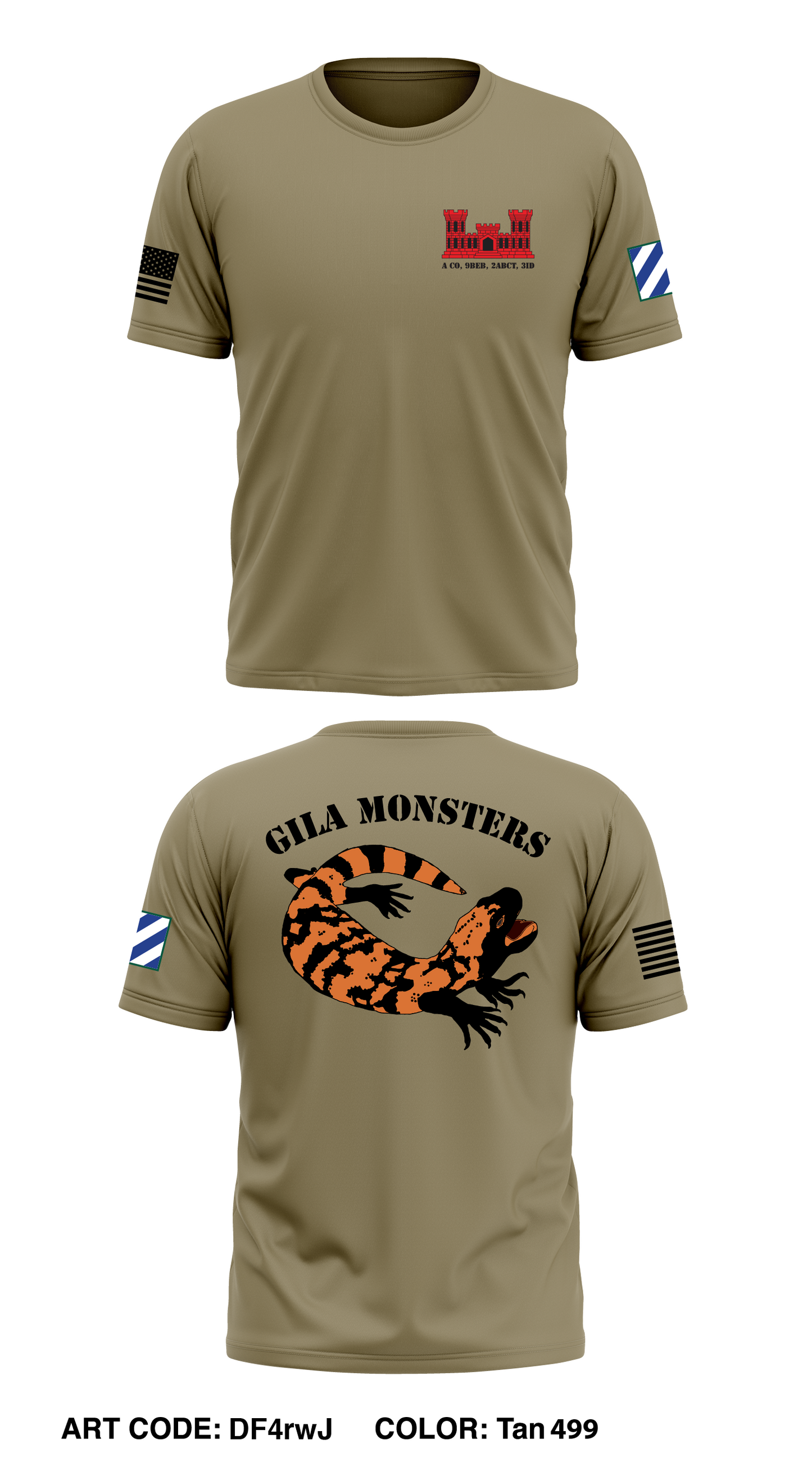 A Co, 9BEB, 2ABCT, 3ID Store 1 Core Men's SS Performance Tee - DF4rwJ