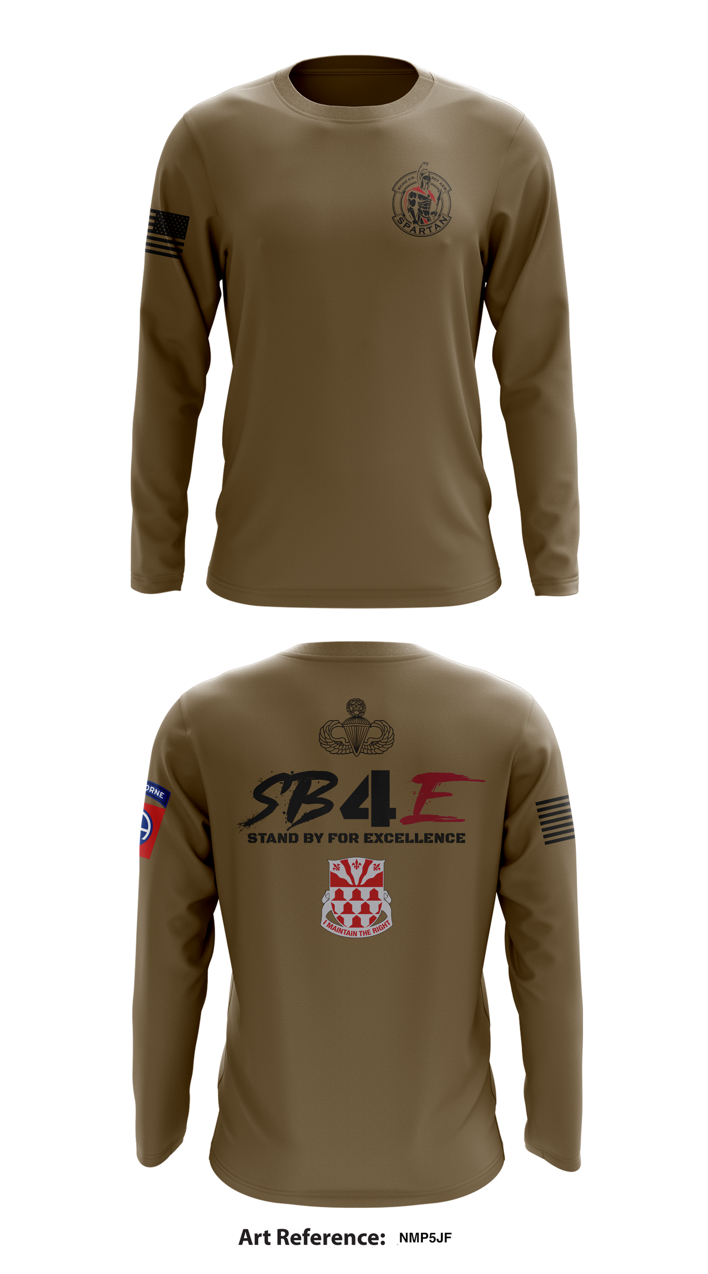 Echo Company “Spartans”, 307th AEB Store 1 Core Men's LS Performance Tee - Nmp5jF