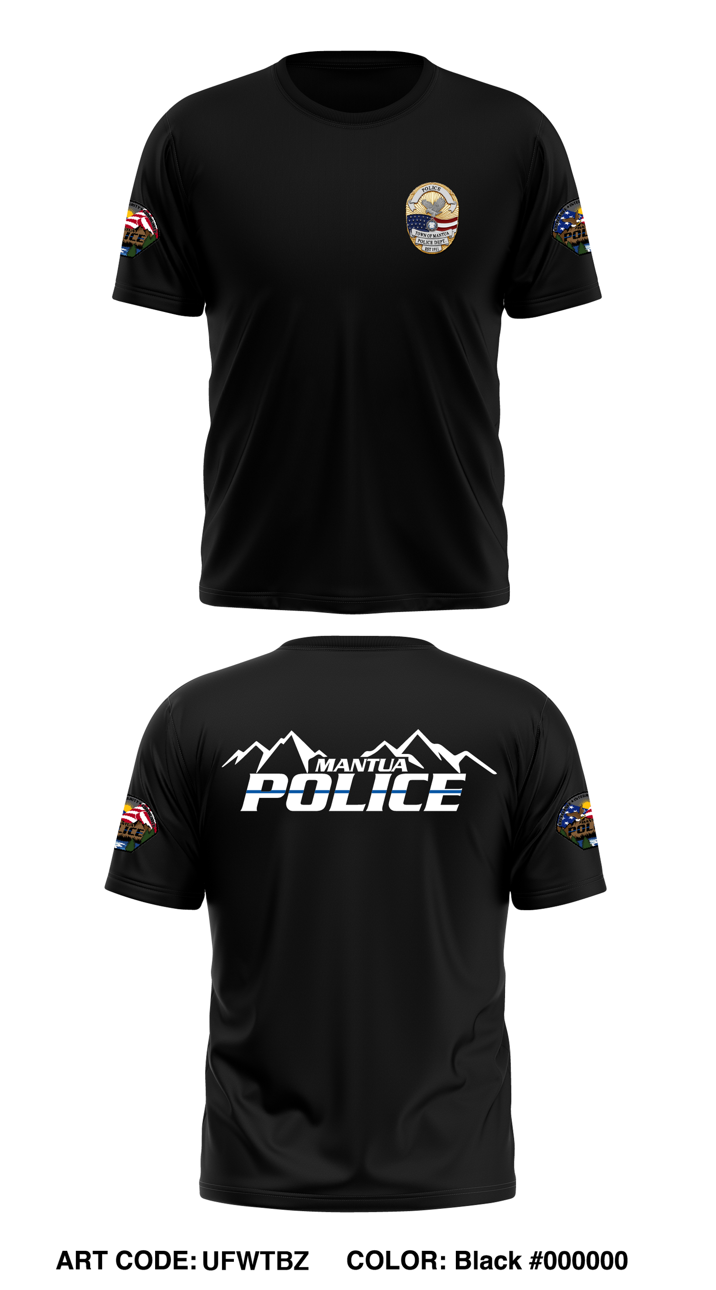 Mantua Police Department Store 1 Core Men's SS Performance Tee - UFWTBZ