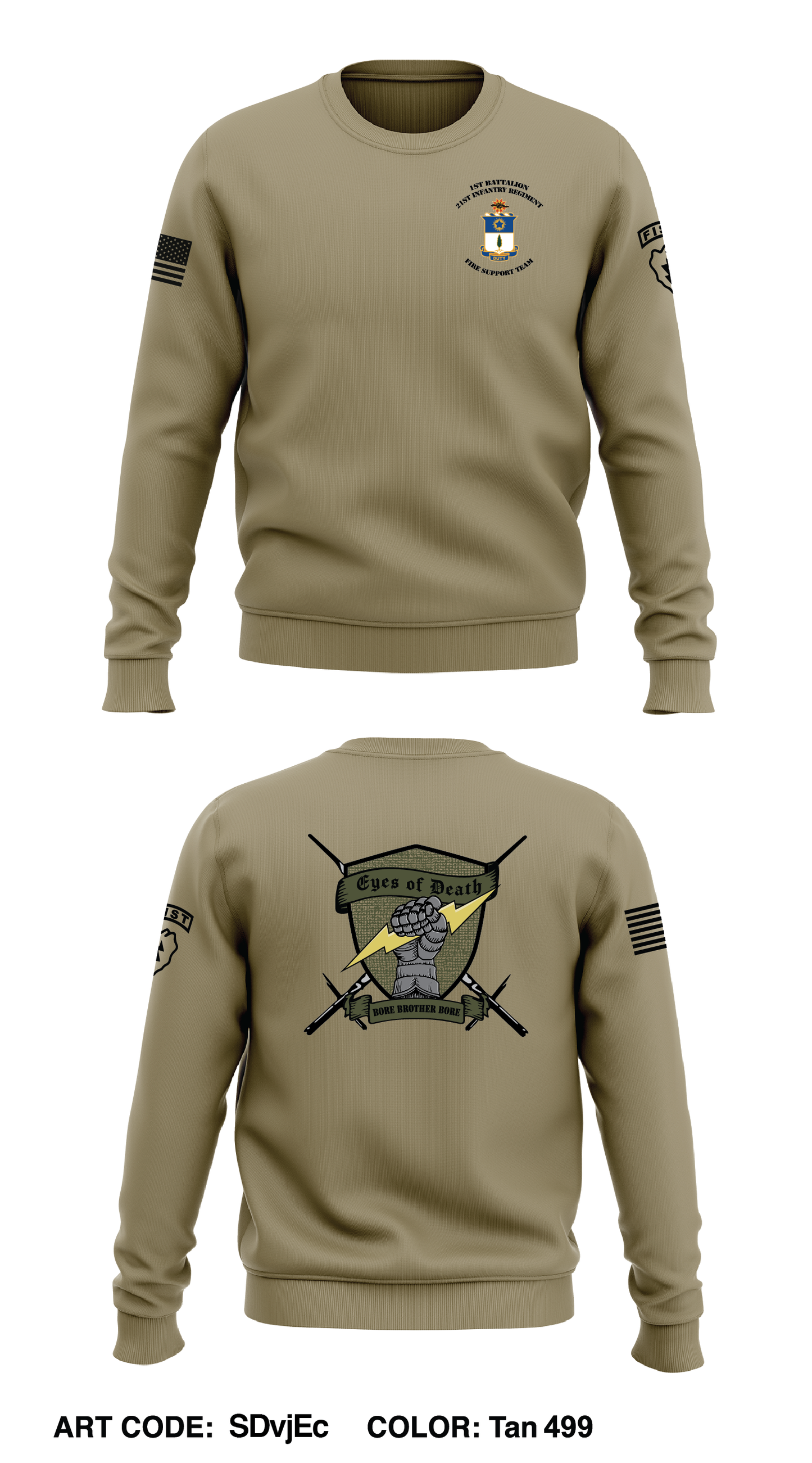 1-21 IN Fire Support Element Store 1 Core Men's Crewneck Performance Sweatshirt - sceCH6