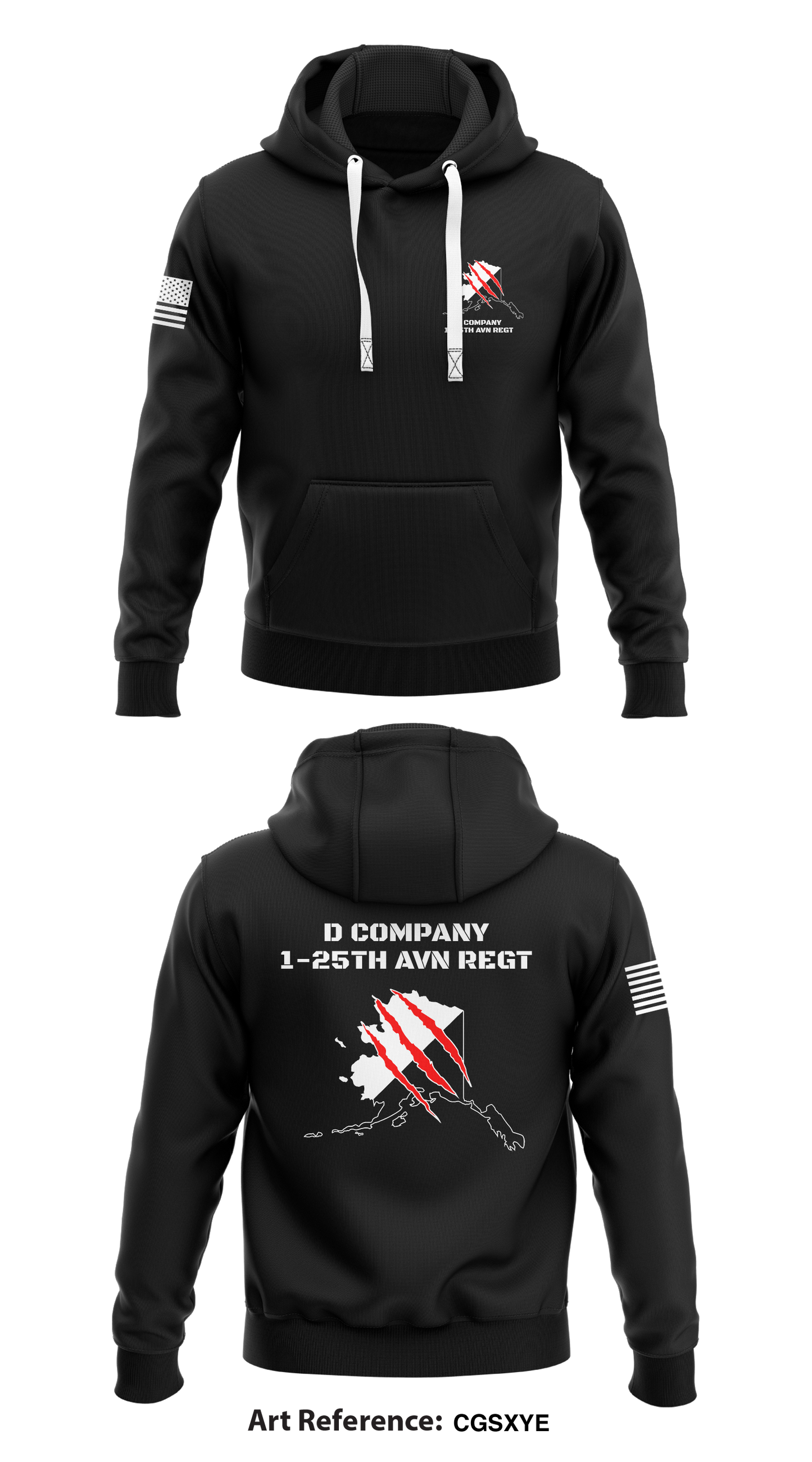 D Company, 1-25th AVN REGT Store 1 Core Men's Hooded Performance Sweatshirt - CGSxYe