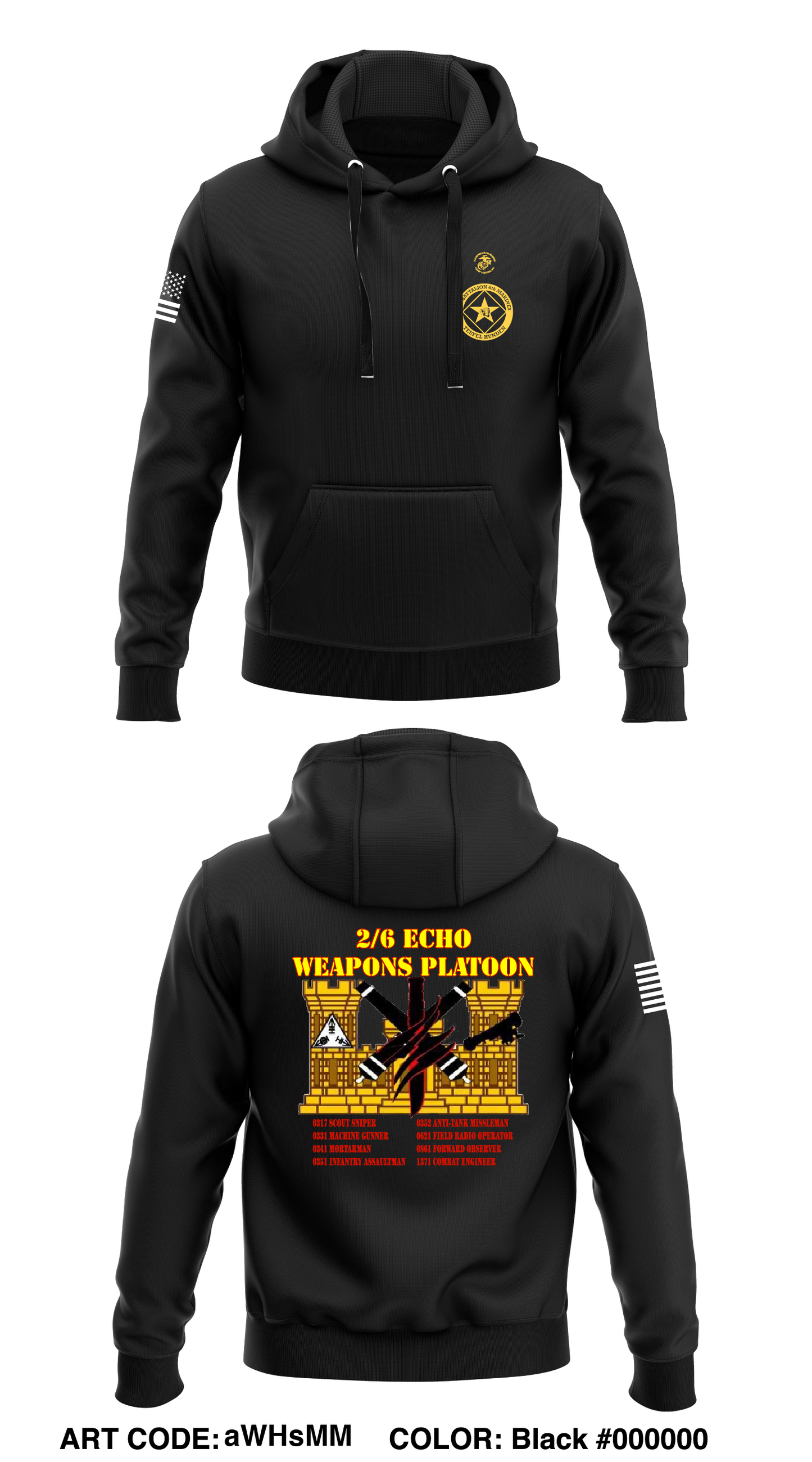 2 bn 6th marines Store 1 Core Men's Hooded Performance Sweatshirt - aWHsMM