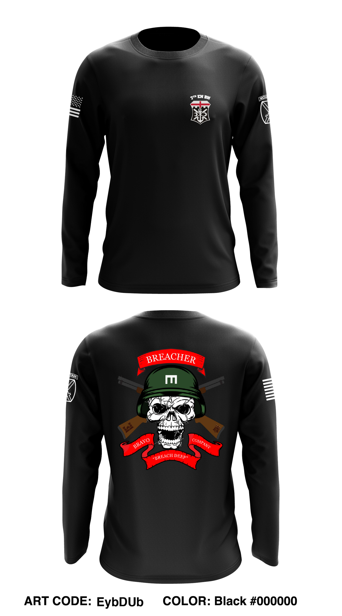 7th Engineer Battalion - PT Gear Core Men's LS Performance Tee - EybDUb
