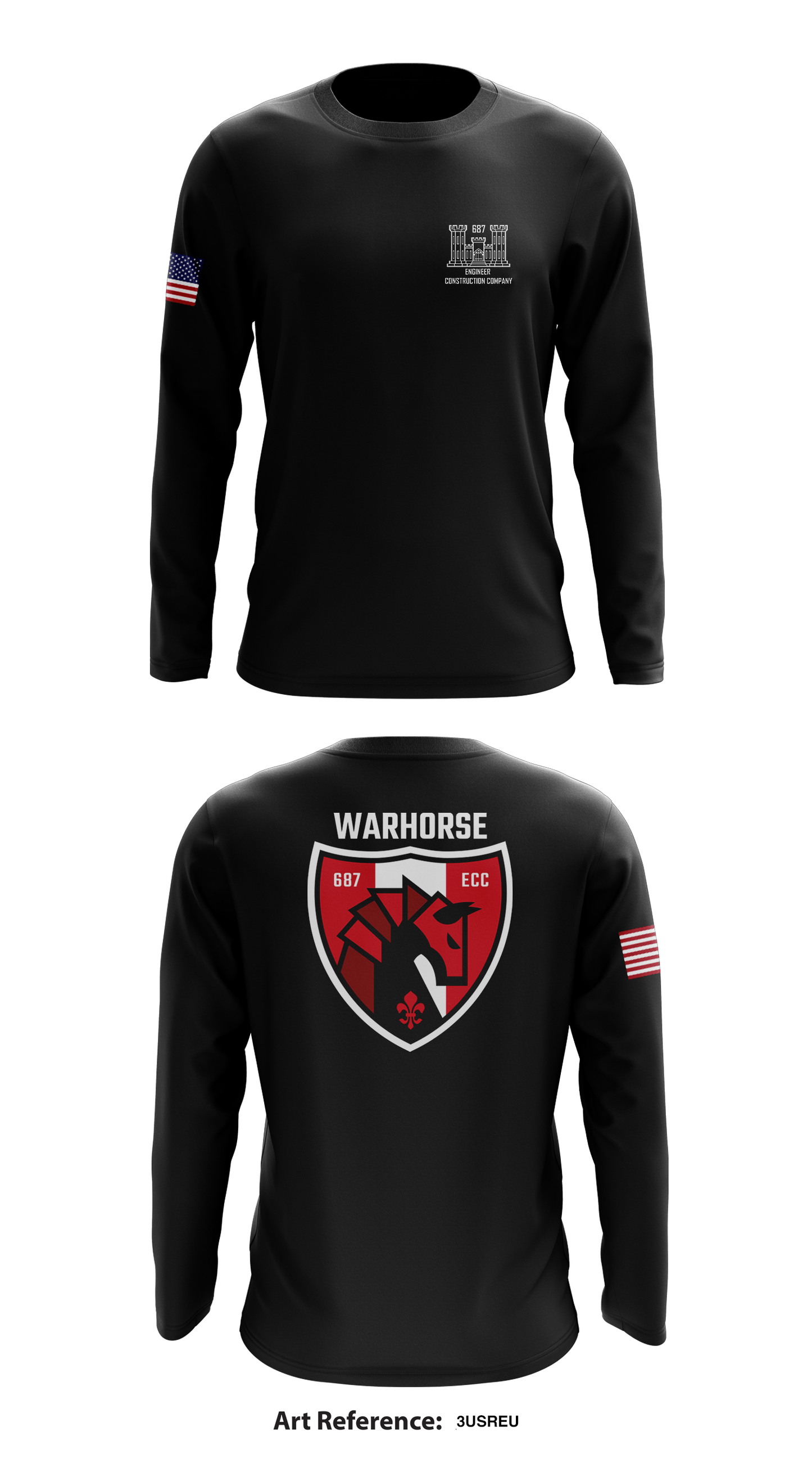 687th Engineer Construction Company Store 1 Core Men's LS Performance Tee - 3usReu