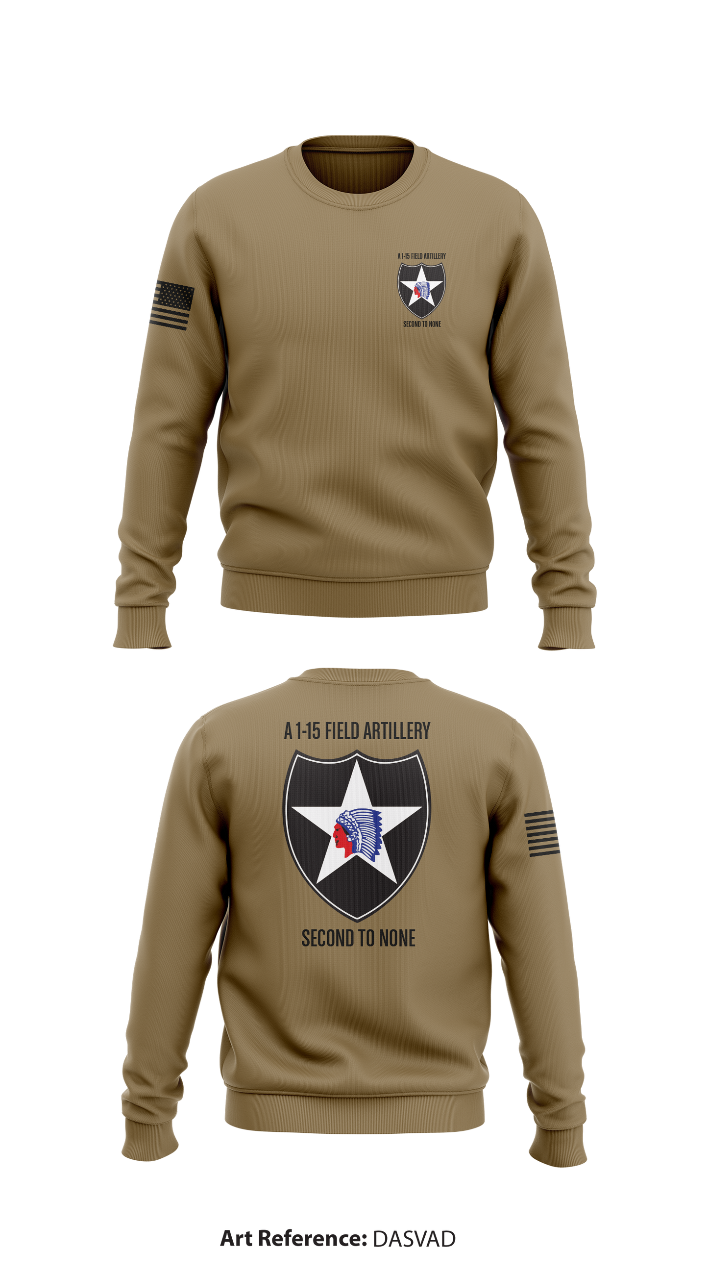 A 1-15 Field Artillery Store 1 Core Men's Crewneck Performance Sweatshirt - DASvaD